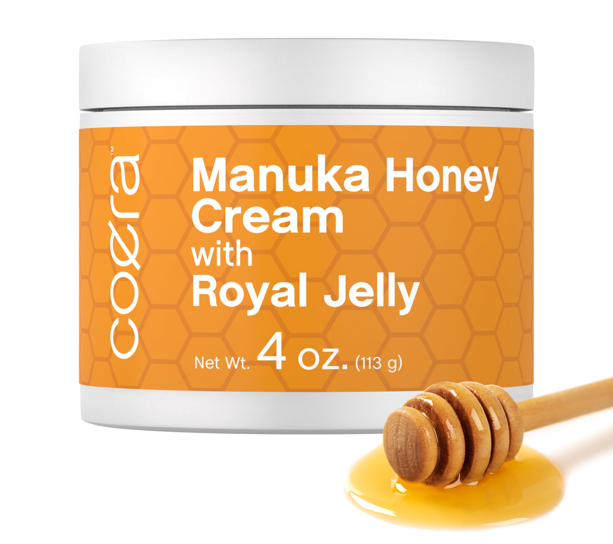 Coera Manuka Honey Cream | with Royal Jelly | 4oz | Hydrating Moisturizer for Face & Skin | Free of Parabens, SLS, & Fragrances | Packaging May Vary