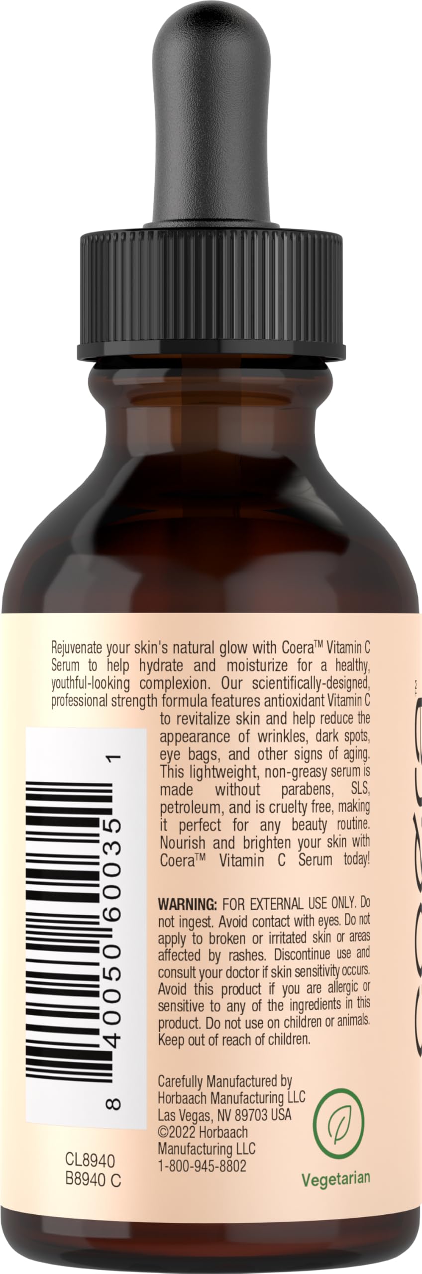 Coera Vitamin C Face Serum | 12% with Ascorbic Acid | 2 fl oz | Hydrating and Moisturizing for Dark Spots | Paraben & SLS Free - Image 3