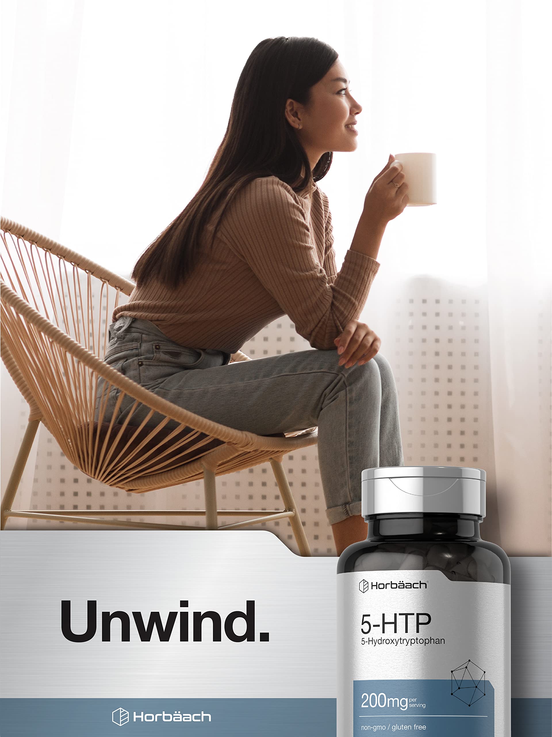 Horbäach 5HTP 200mg Supplement | 180 Capsules | 5 Hydroxytryptophan | Griffonia Simplicifolia | Extra Strength | Non-GMO, Gluten Free - Image 6