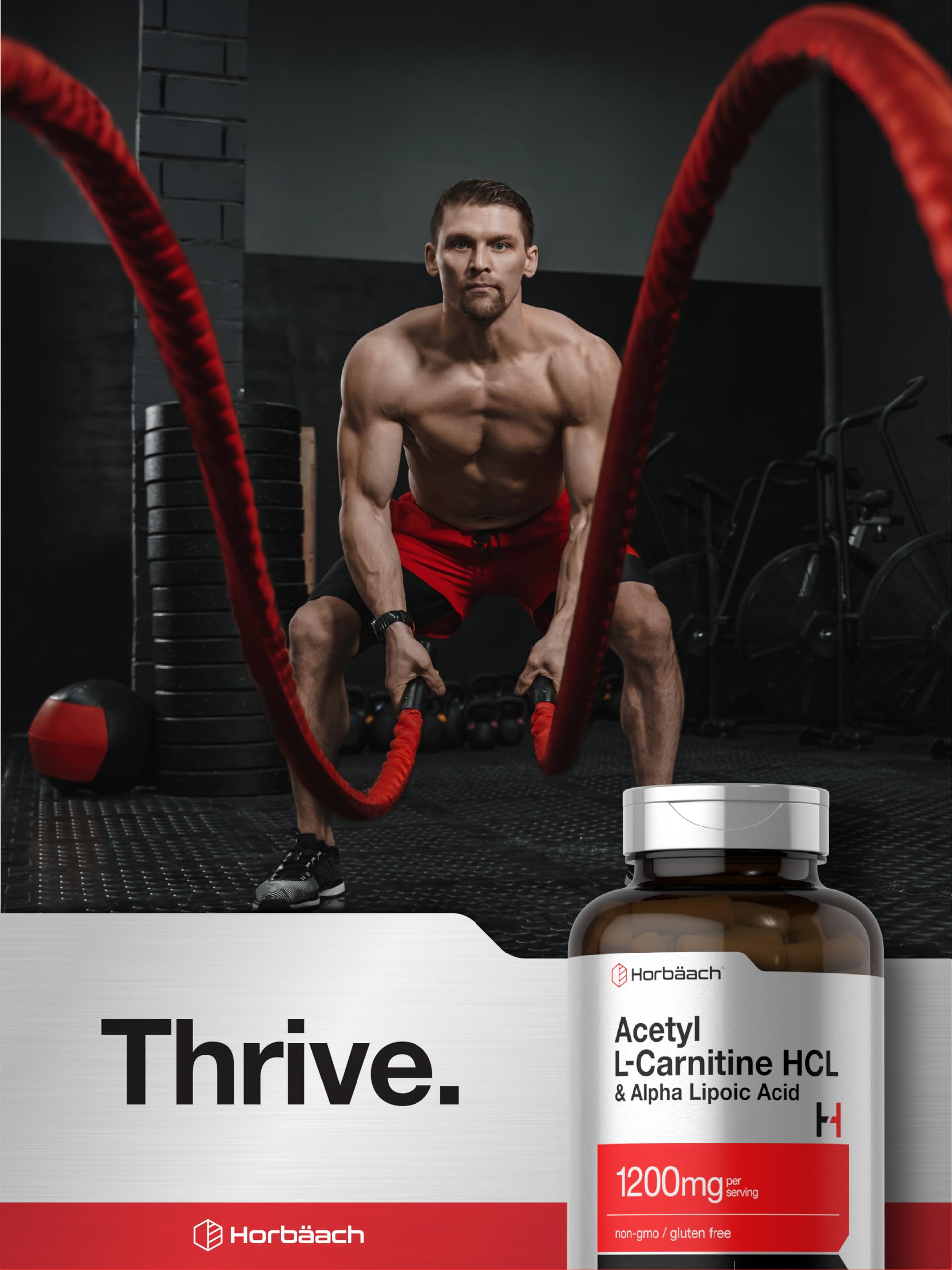 Horbäach Acetyl L Carnitine HCL & Alpha Lipoic Acid 1200mg | 120 Capsules | ALC ALA Complex | Non-GMO & Gluten Free Supplement - Image 6