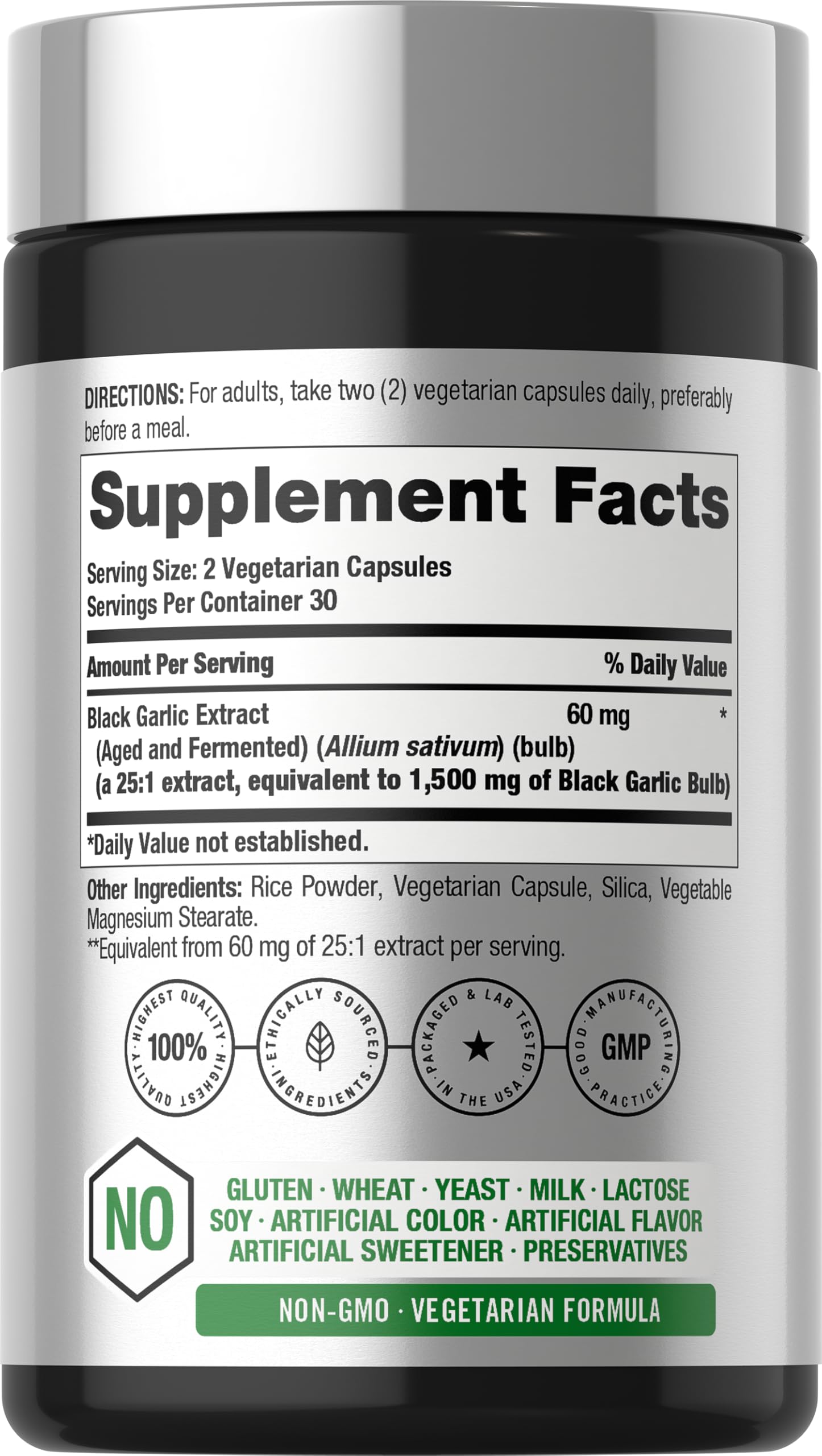Horbäach Aged Garlic Extract Capsules | 60 Count | Fermented Supplement | Non-GMO, Vegetarian & Gluten Free - Image 2