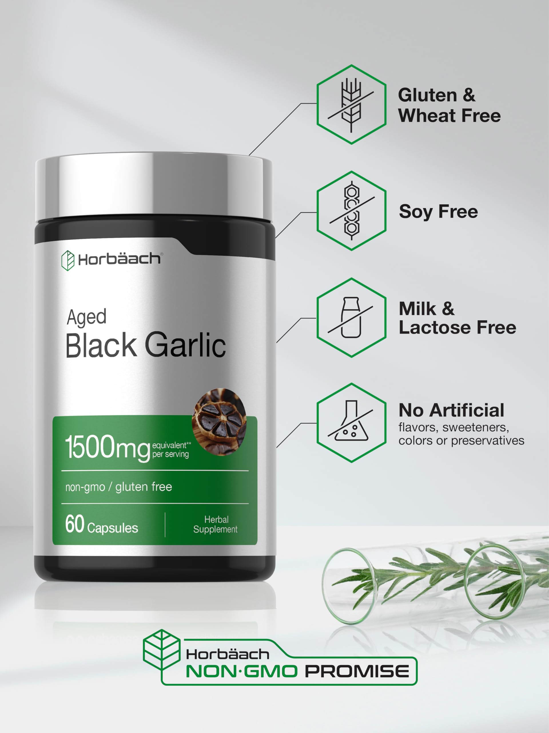 Horbäach Aged Garlic Extract Capsules | 60 Count | Fermented Supplement | Non-GMO, Vegetarian & Gluten Free - Image 5