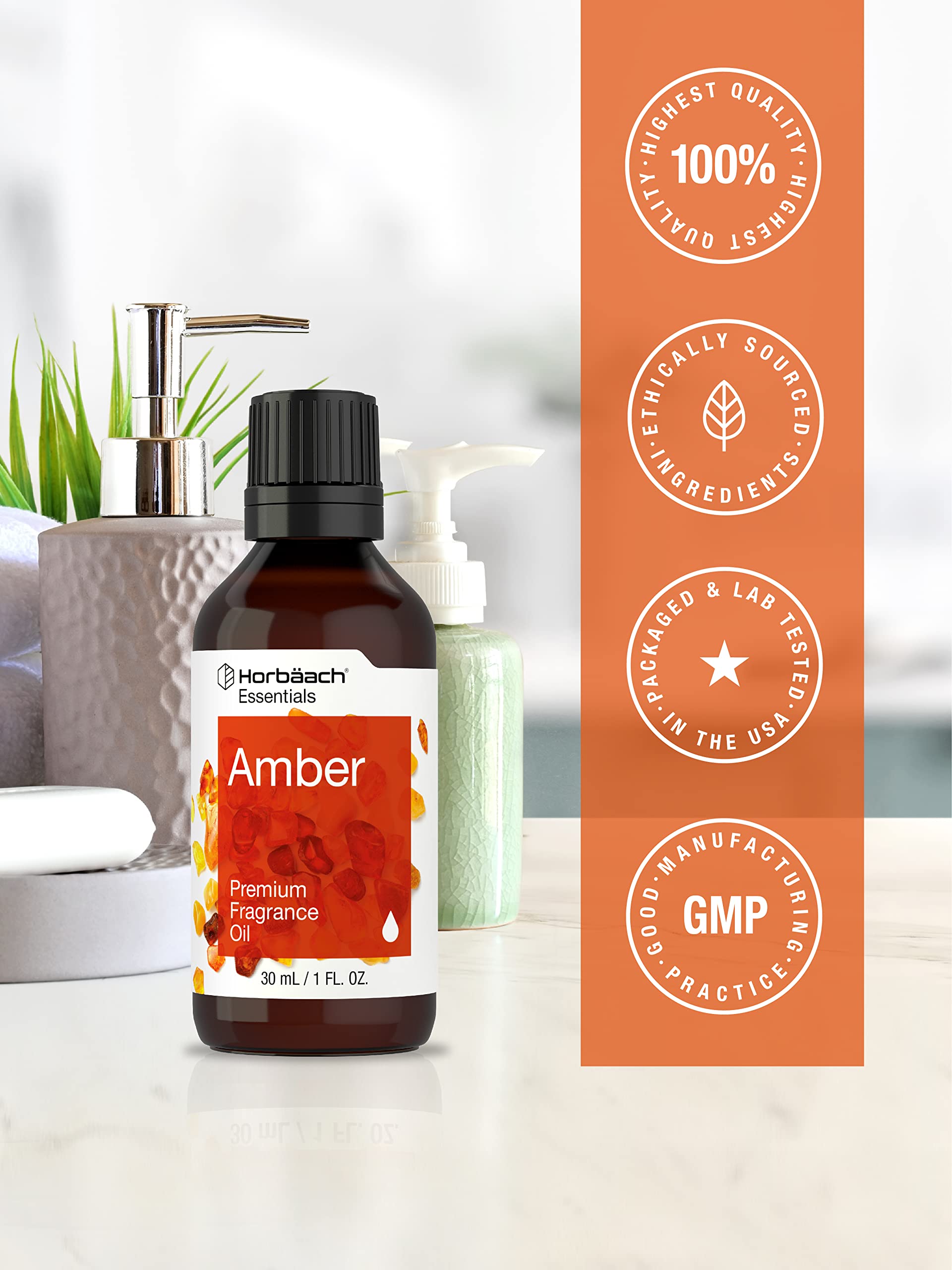 Horbäach Amber Fragrance Oil | 1 fl oz (30ml) | for Diffusers, Candle and Soap Making, DIY Projects & More | Premium Grade - Image 5