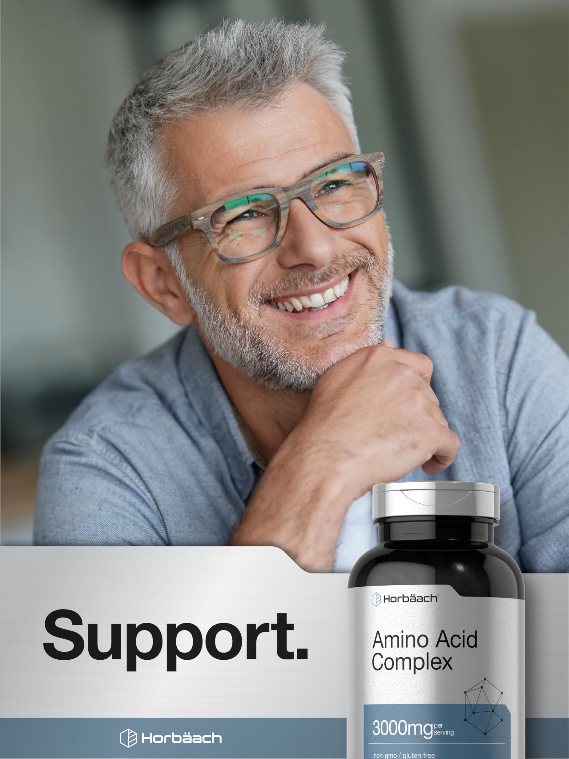 Horbäach Amino Acid Complex 3000mg | 250 Caplets | Non-GMO, Gluten Free Supplement - Image 6