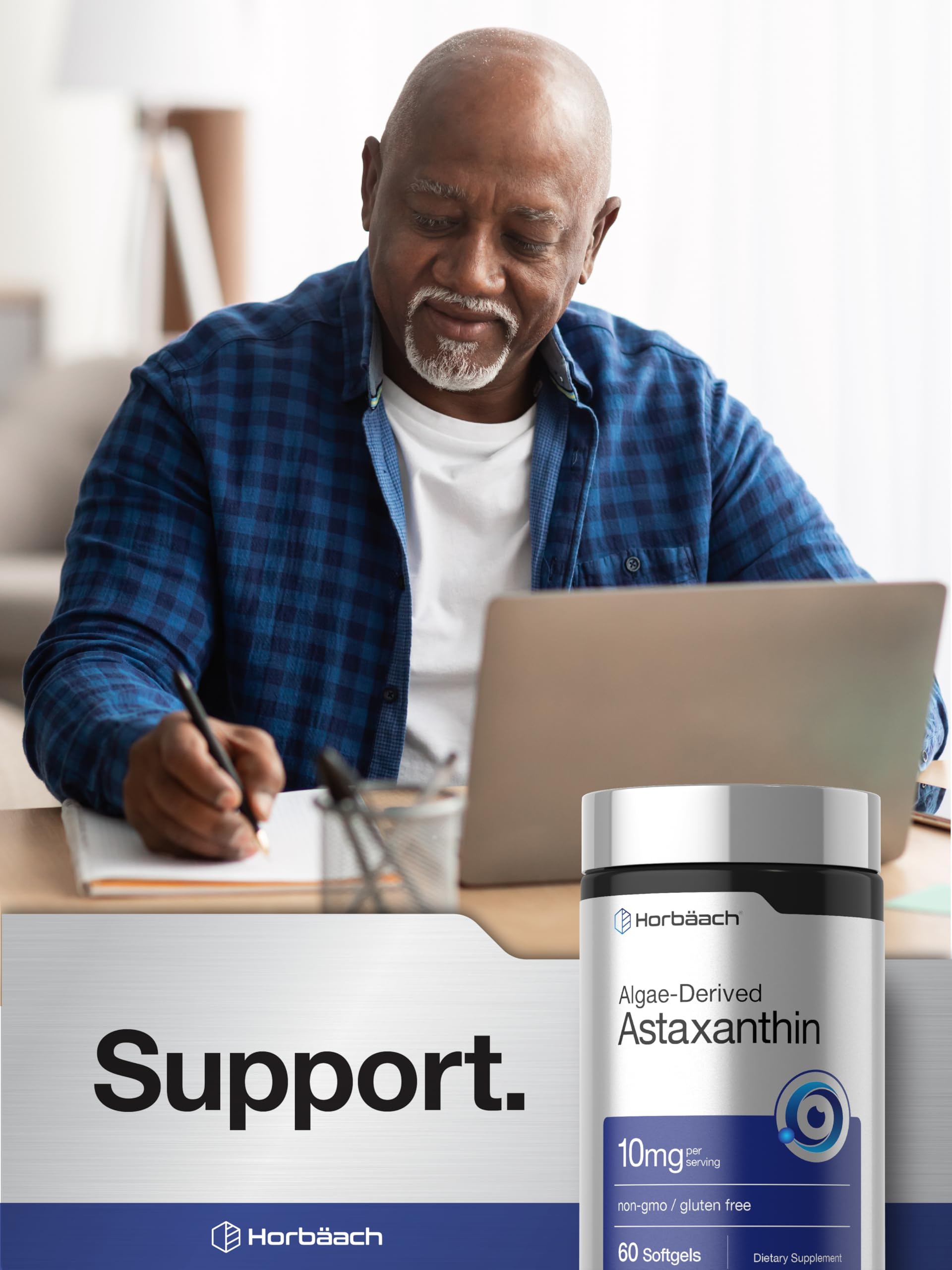 Horbäach Astaxanthin 10mg | 60 Softgels | Algae Derived Formula | Non-GMO, Gluten Free Supplement - Image 6