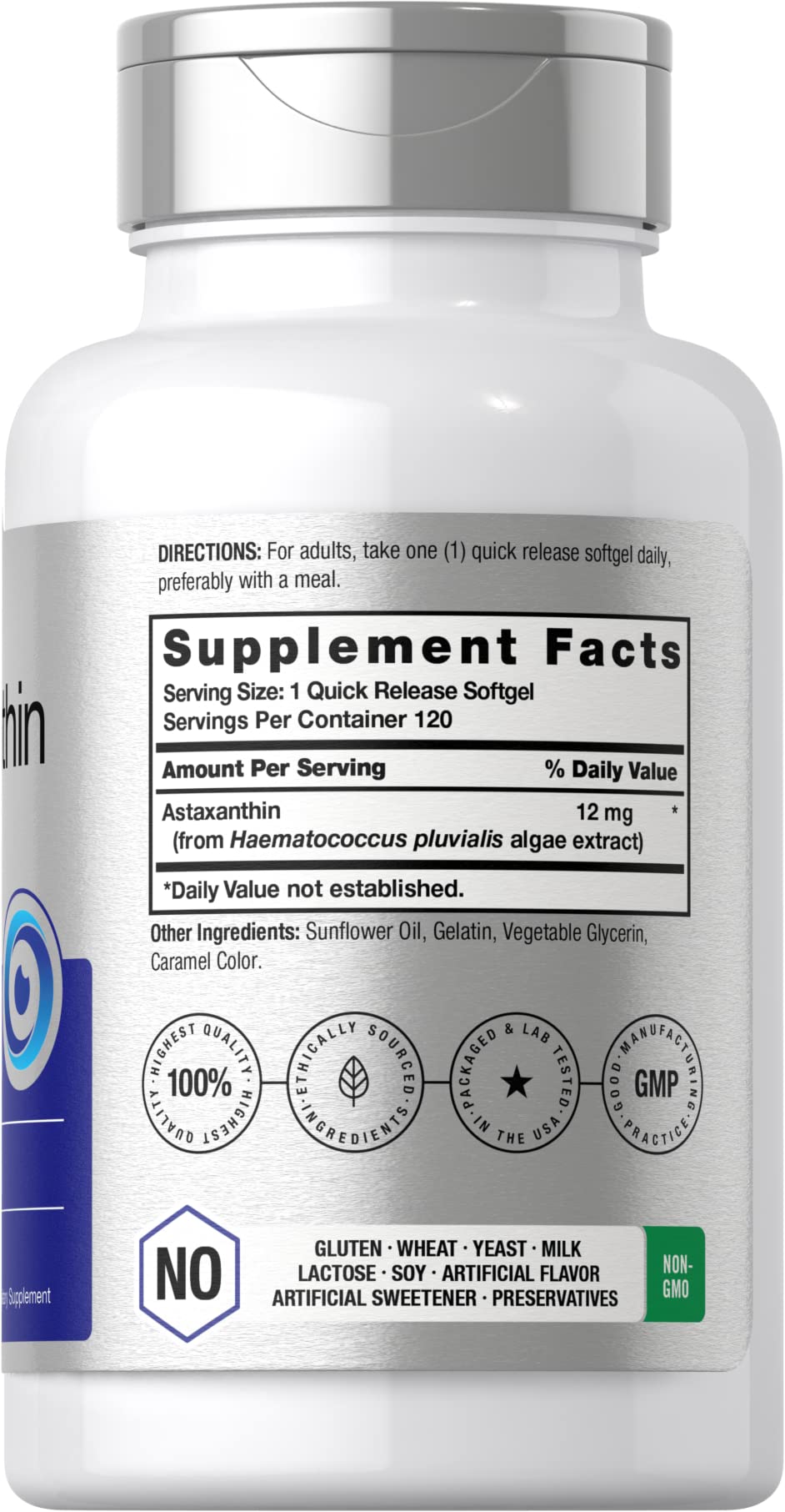 Horbäach Astaxanthin Supplement | 12mg | 120 Softgels | Triple Strength | from Microalgae | Non-GMO & Gluten Free - Image 2
