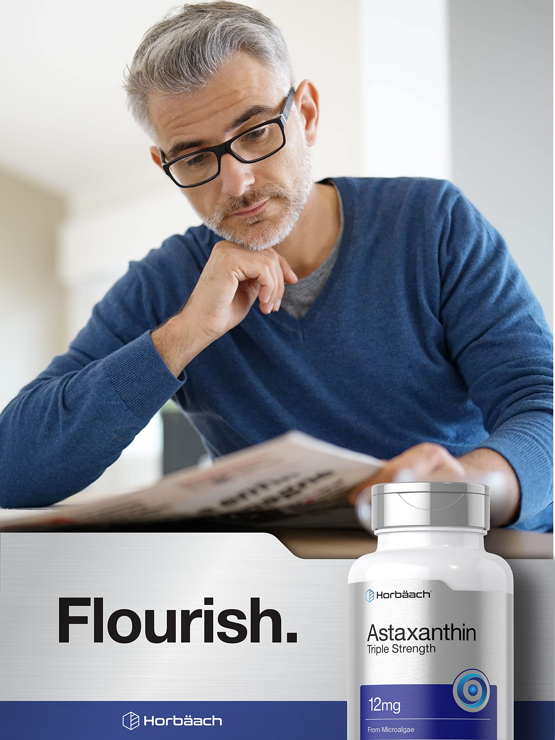 Horbäach Astaxanthin Supplement | 12mg | 120 Softgels | Triple Strength | from Microalgae | Non-GMO & Gluten Free - Image 6
