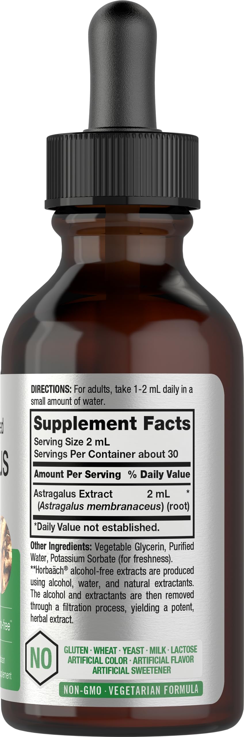 Horbäach Astragalus Root Extract Liquid | 2 fl oz | Alcohol Free Tincture | Super Concentrated | Vegetarian, Non-GMO, Gluten Free Supplement - Image 2