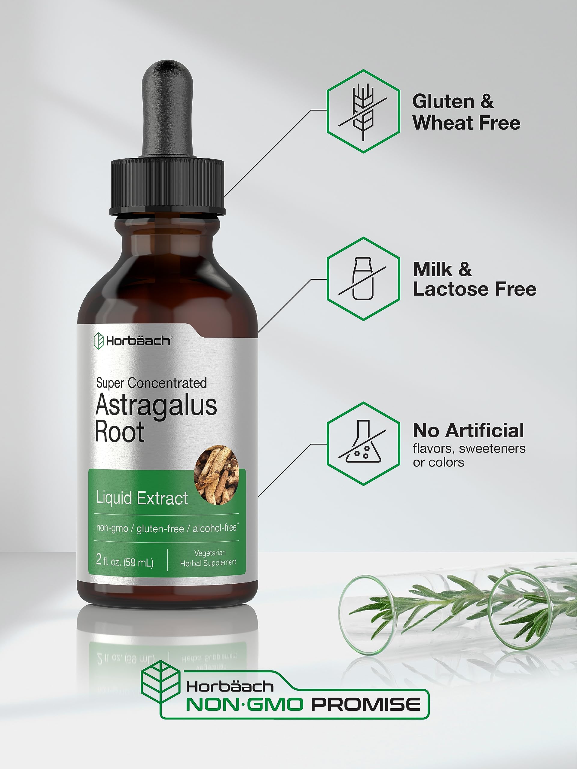 Horbäach Astragalus Root Extract Liquid | 2 fl oz | Alcohol Free Tincture | Super Concentrated | Vegetarian, Non-GMO, Gluten Free Supplement - Image 4