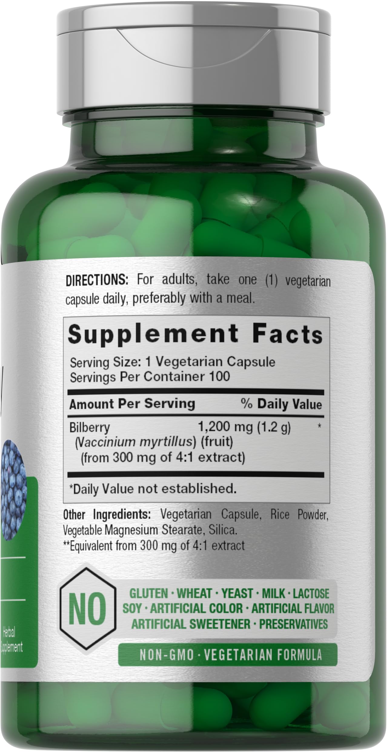 Horbäach Bilberry Fruit Extract | 100 Capsules | Vegetarian, Non-GMO, Gluten Free Supplement - Image 2