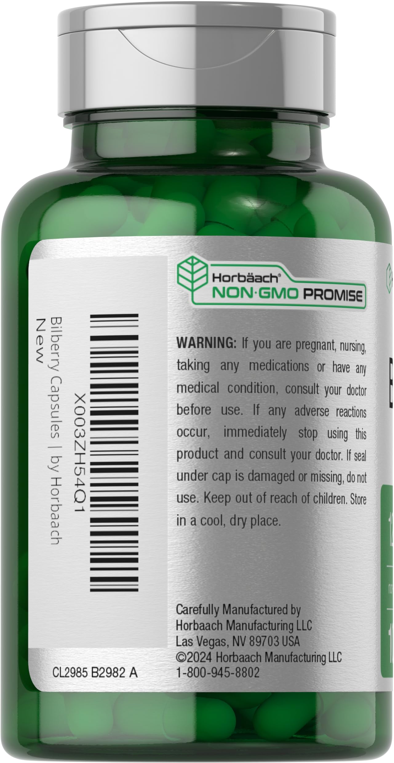 Horbäach Bilberry Fruit Extract | 100 Capsules | Vegetarian, Non-GMO, Gluten Free Supplement - Image 3