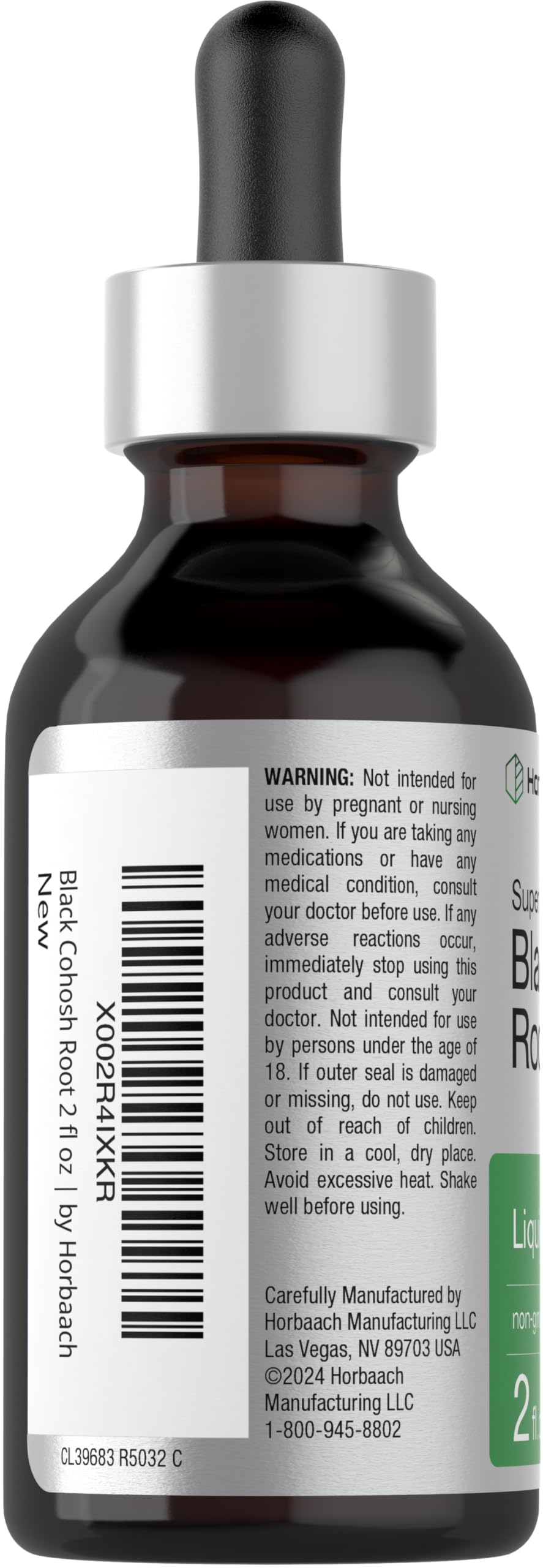 Horbäach Black Cohosh Root Tincture | 2 fl oz | Liquid Extract | Alcohol Free Herb Drops | Vegetarian | Non-GMO, Gluten Free Supplement - Image 3
