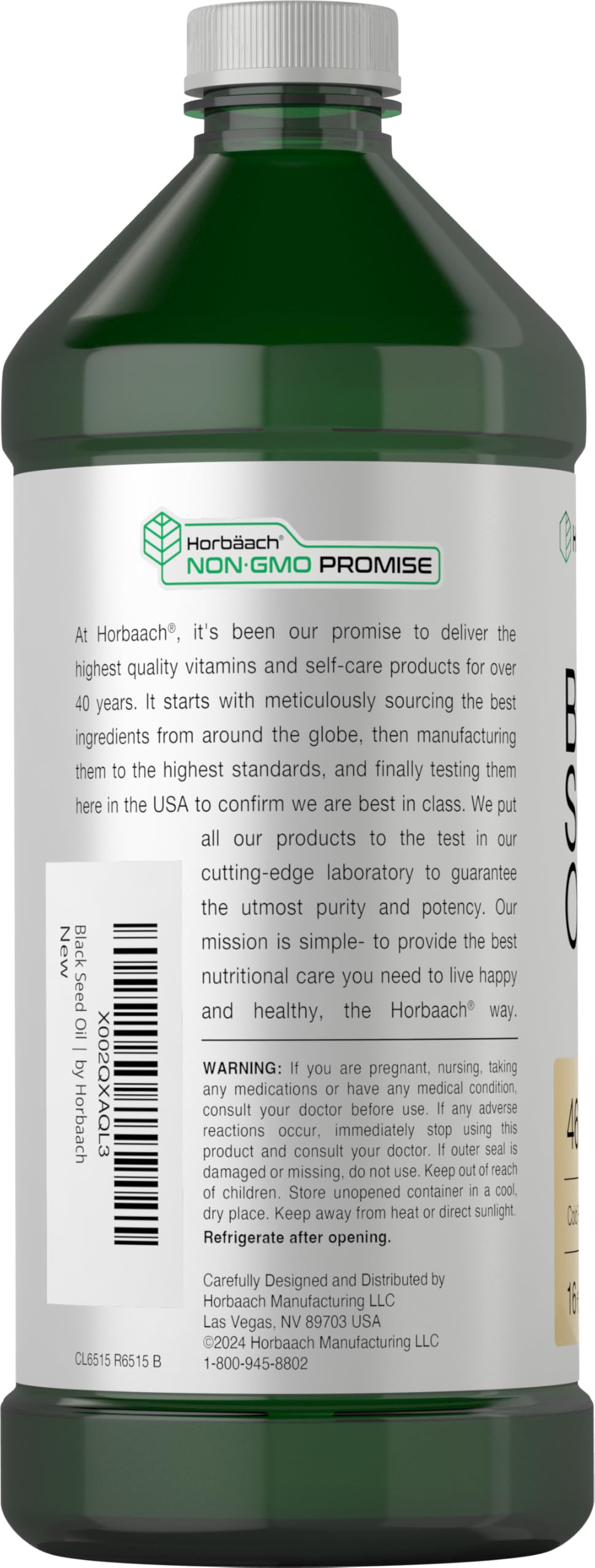 Horbäach Black Seed Oil Liquid | 16oz | 4600mg | Cold Pressed Nigella Sativa Supplement | with Omega 6 & 9 | Vegetarian, Non-GMO, Gluten Free, and Solvent Free Formula - Image 3