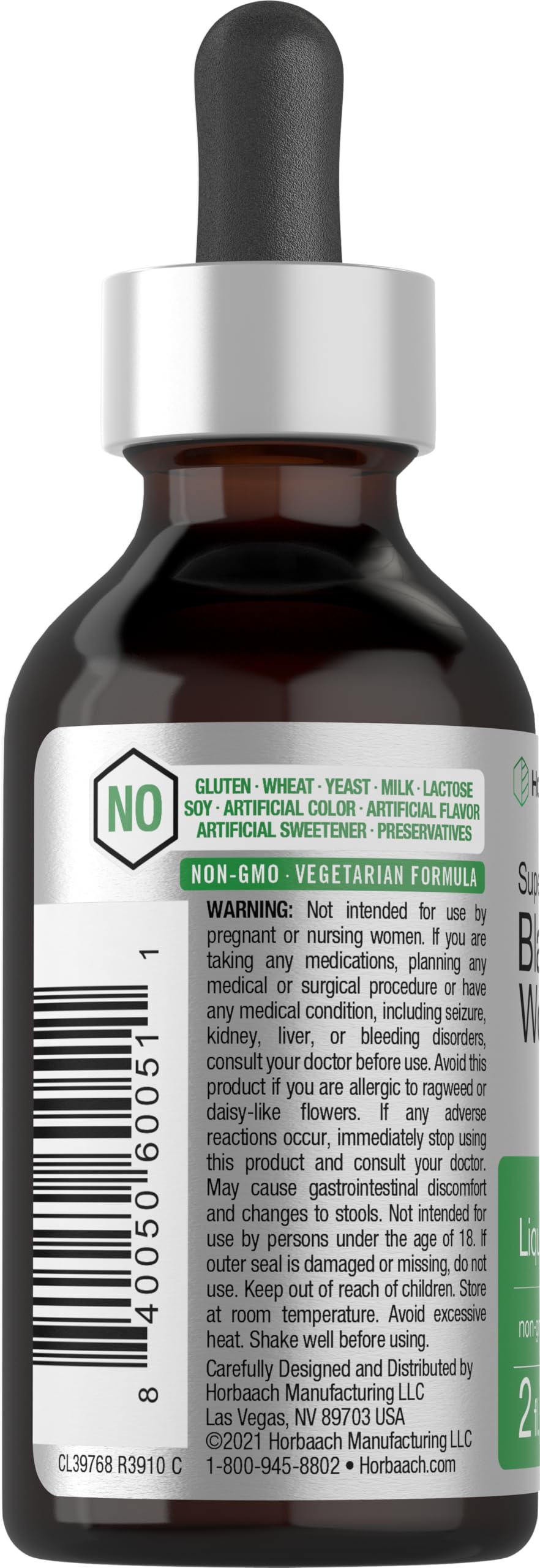 Horbäach Black Walnut Hull Wormwood Extract Tincture | 2 fl oz | Alcohol Free Liquid | Vegetarian, Non-GMO & Gluten Free Supplement - Image 3
