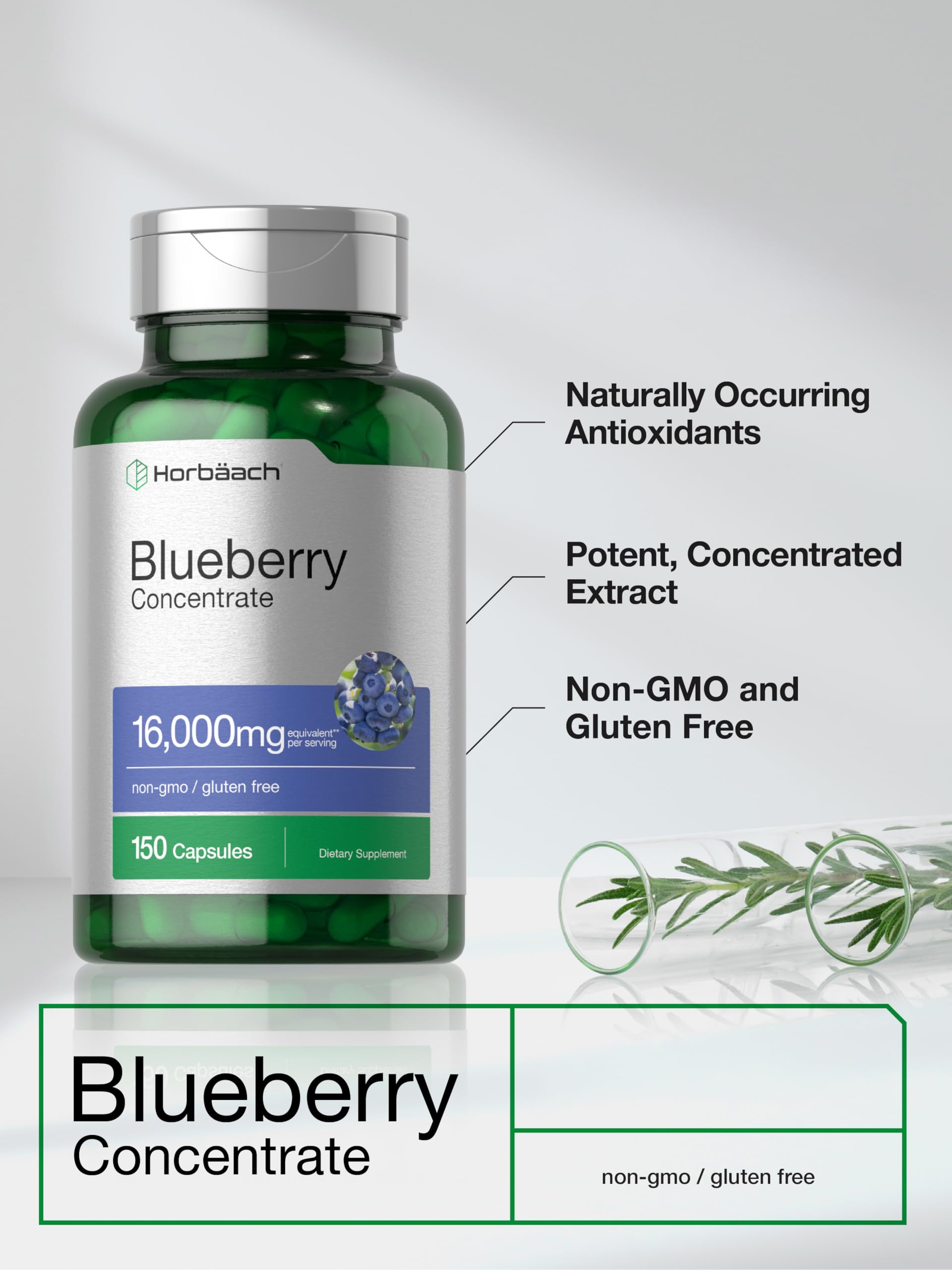 Horbäach Blueberry Extract Supplement | 150 Capsules | Blueberry Concentrate | Non-GMO, Gluten Free - Image 4