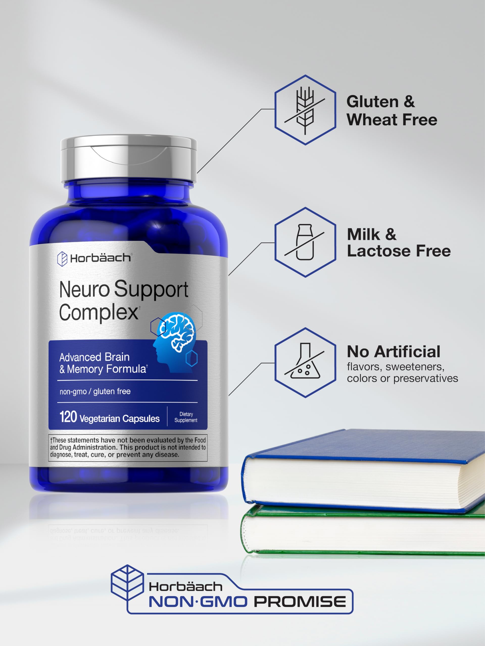 Horbäach Brain Supplement | 120 Capsules | with Phosphatidylserine & DMAE | Advanced Formula for Memory, Focus, Clarity | Vegetarian & Gluten Free | Neuro Support - Image 5