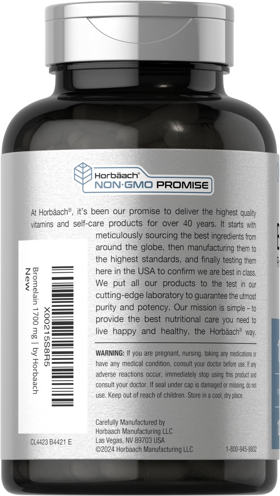Horbäach Bromelain 1700 mg | 120 Capsules | Supports Digestive Health | Pineapple Enzyme Supplement | Non-GMO, Gluten Free - Image 3