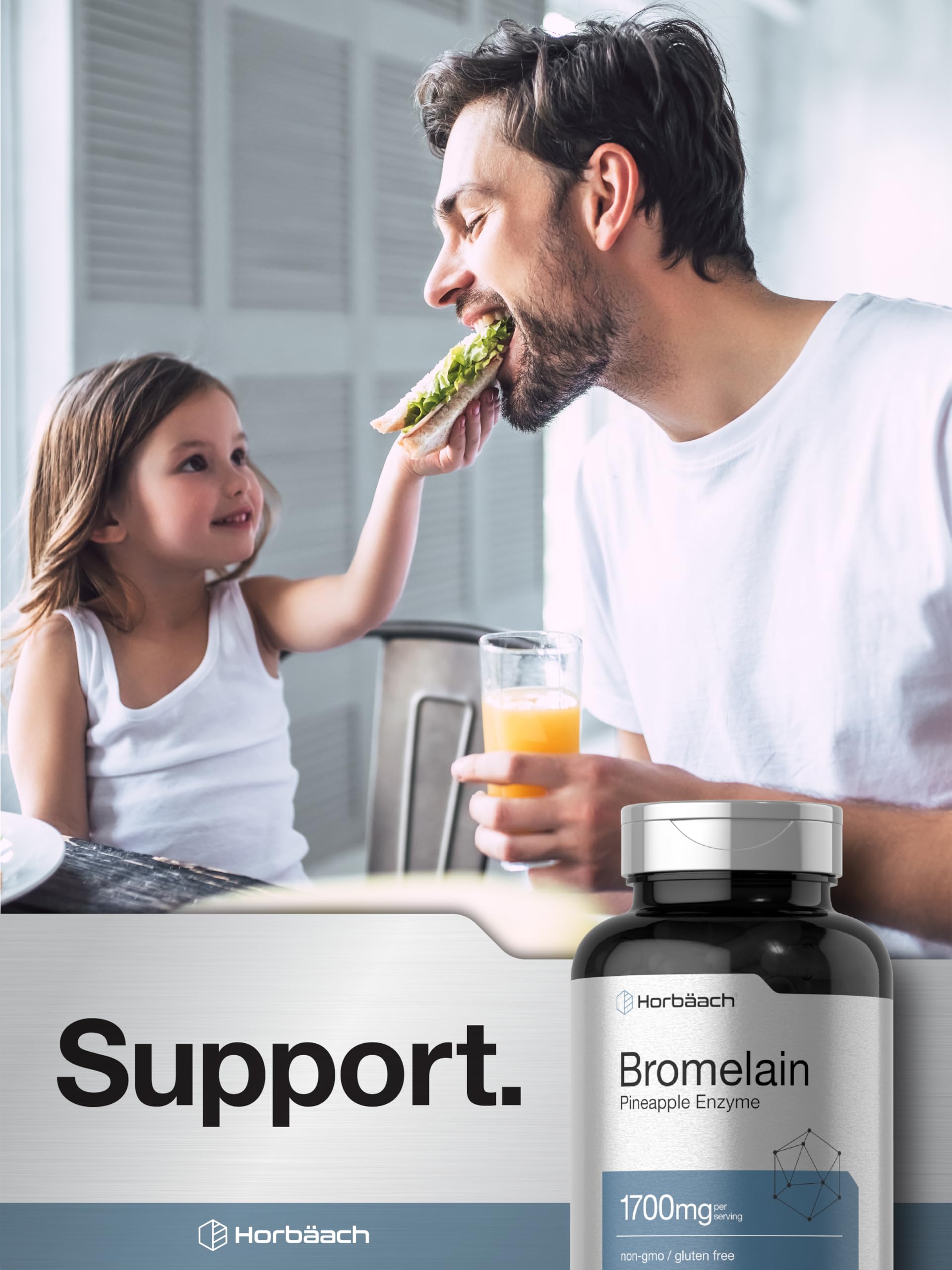 Horbäach Bromelain 1700 mg | 120 Capsules | Supports Digestive Health | Pineapple Enzyme Supplement | Non-GMO, Gluten Free - Image 7