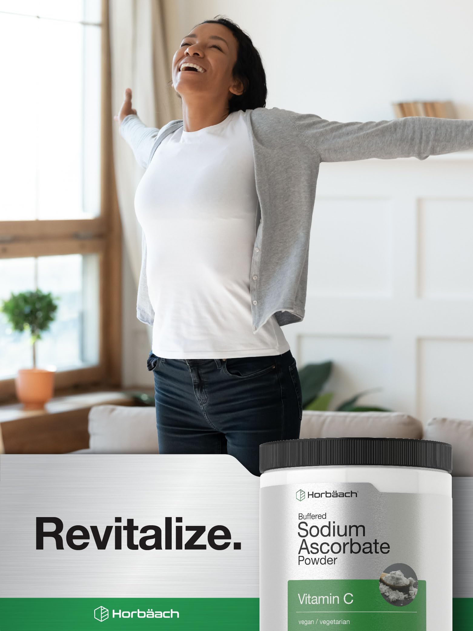 Horbäach Buffered Sodium Ascorbate Vitamin C Powder | 16 oz | Vegan, Non-GMO, and Gluten Free Supplement - Image 7