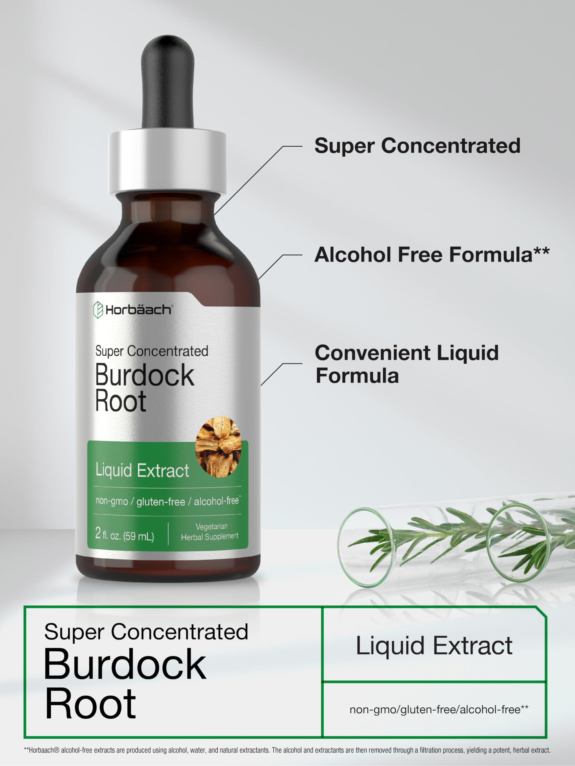 Horbäach Burdock Root Tincture | 2 fl oz | Super Concentrated Herb Extract | Vegetarian, Non-GMO, Glutren Free, Alcohol Free - Image 4