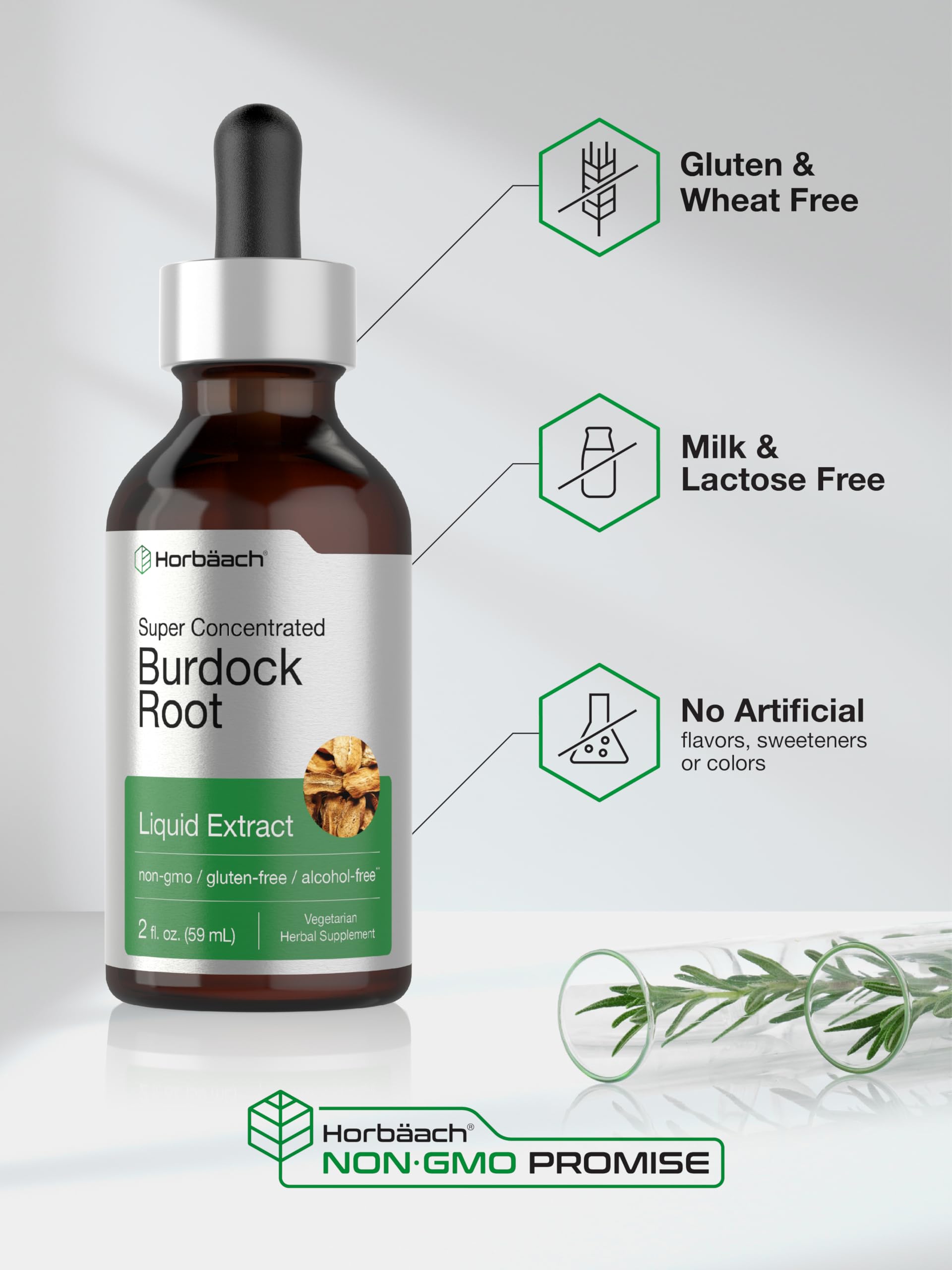 Horbäach Burdock Root Tincture | 2 fl oz | Super Concentrated Herb Extract | Vegetarian, Non-GMO, Glutren Free, Alcohol Free - Image 5