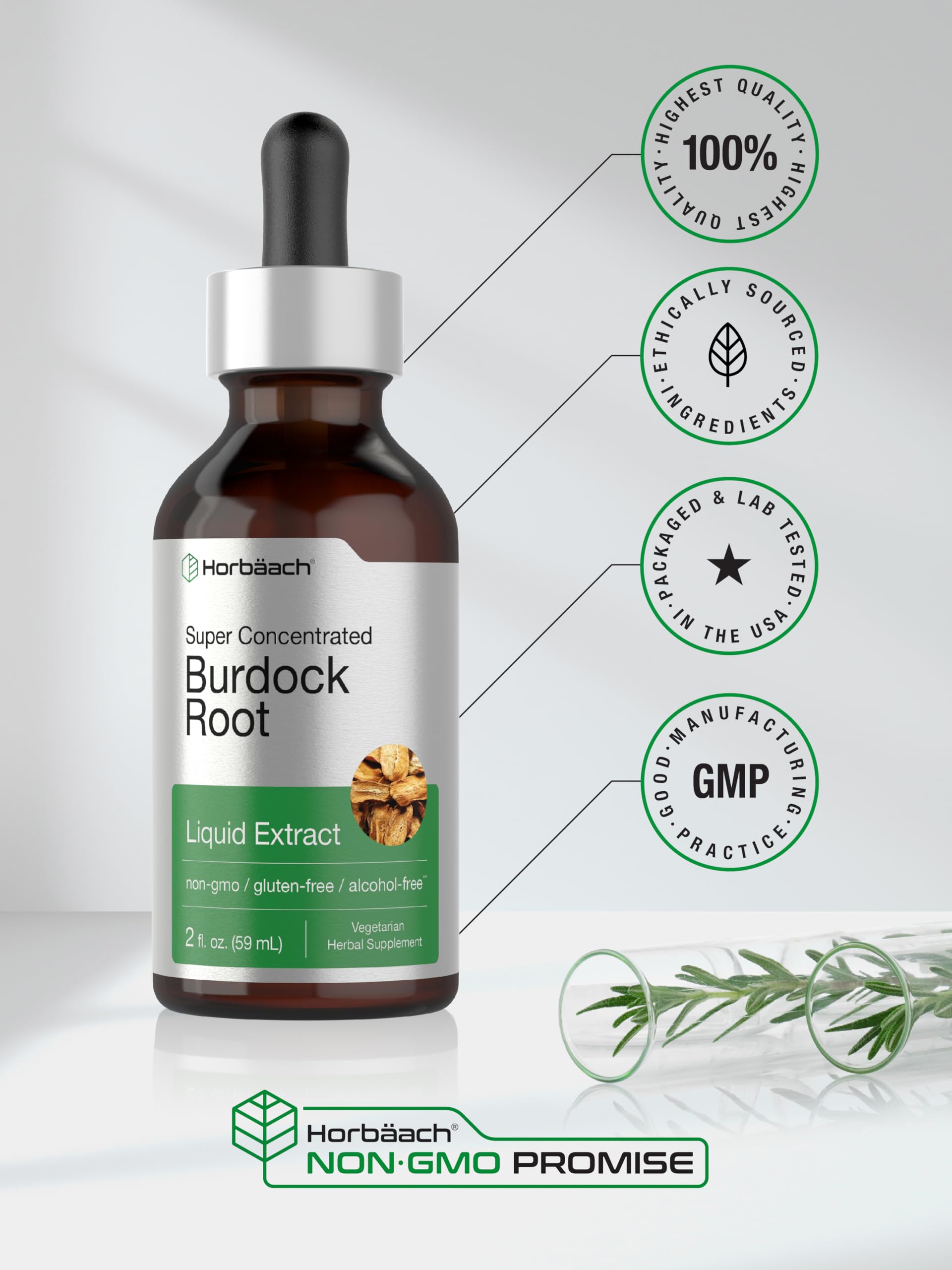Horbäach Burdock Root Tincture | 2 fl oz | Super Concentrated Herb Extract | Vegetarian, Non-GMO, Glutren Free, Alcohol Free - Image 7