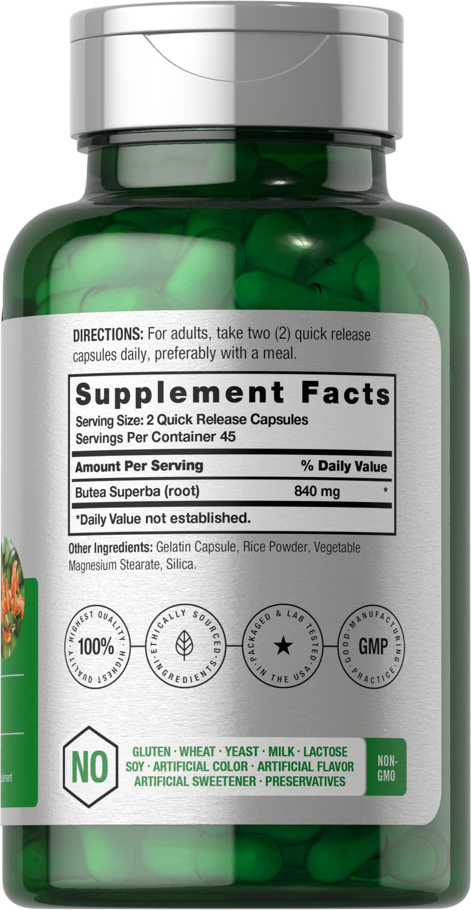 Horbäach Butea Superba Root 840mg | 90 Capsules | Male Performance | Non GMO, Gluten Free Supplement - Image 2