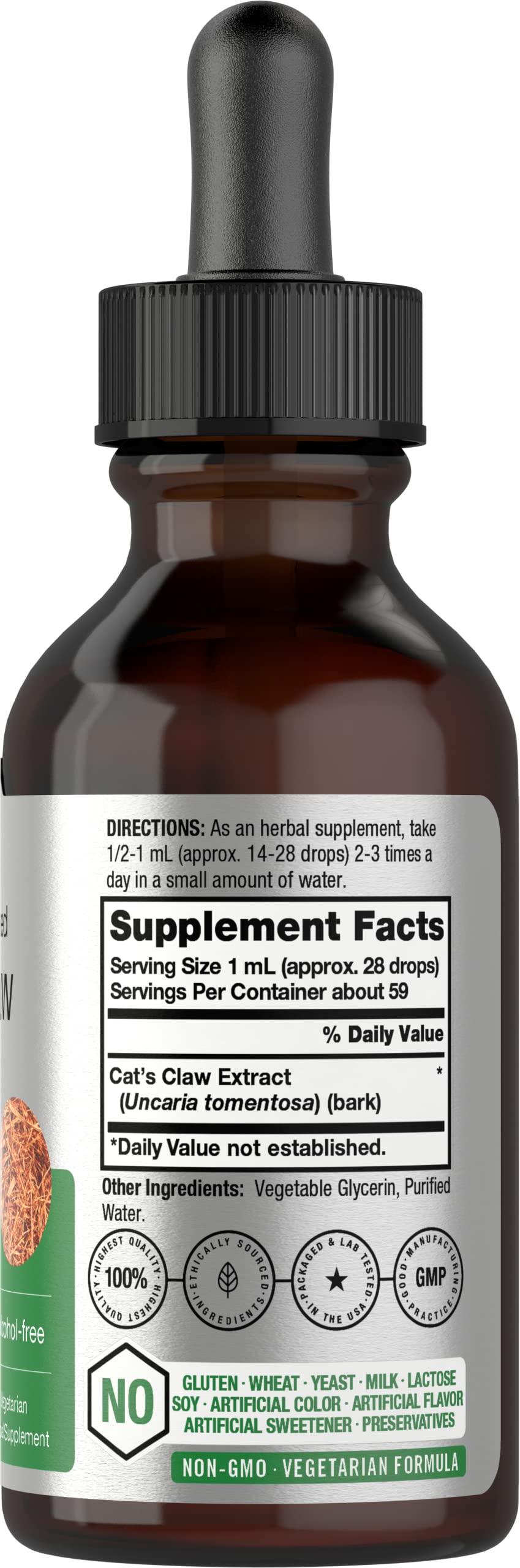Horbäach Cats Claw Herb Extract Tincture | 2 Fl Oz | Alcohol Free | Vegetarian, Non-GMO, Gluten Free Liquid - Image 2