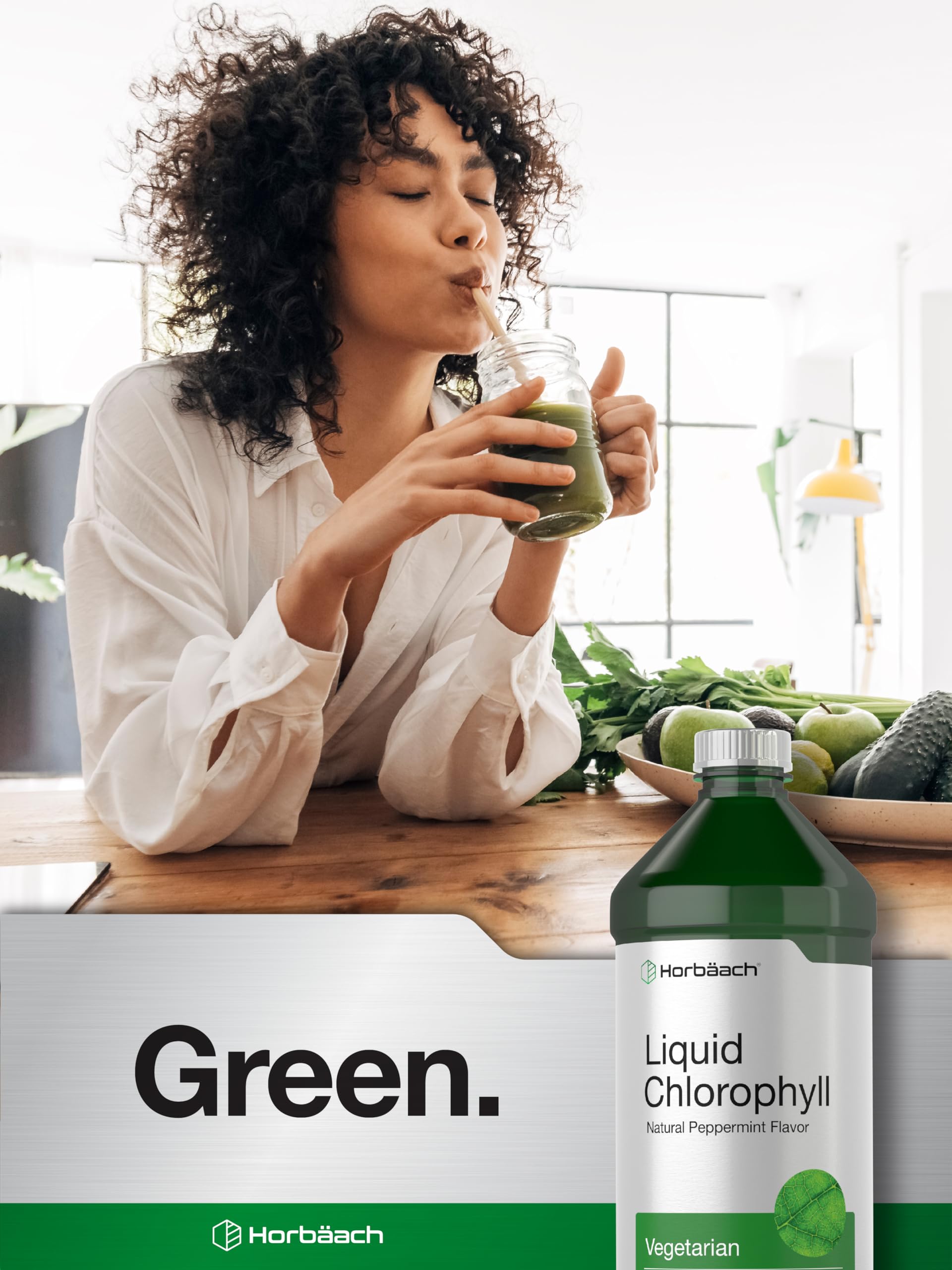 Horbäach Chlorophyll Liquid Drops | 100mg | 32 oz (2 x 16 oz Bottles) | Natural Peppermint Flavor | Vegetarian, Non-GMO, Gluten Free Supplement - Image 7