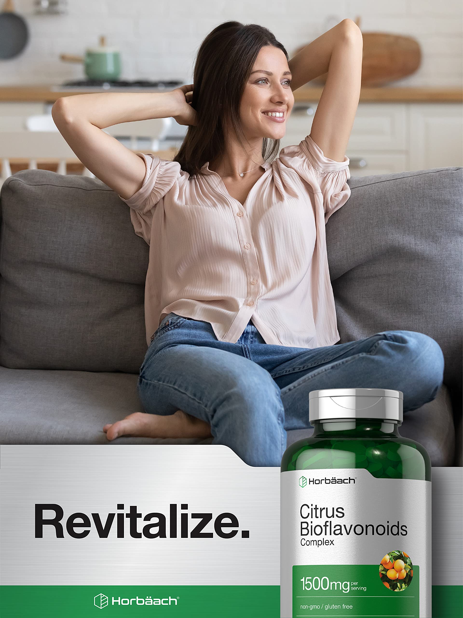 Horbäach Citrus Bioflavonoids Supplement | 1500mg | 300 Caplets | Vegetarian, Non-GMO, and Gluten Free Formula | Value Size - Image 6