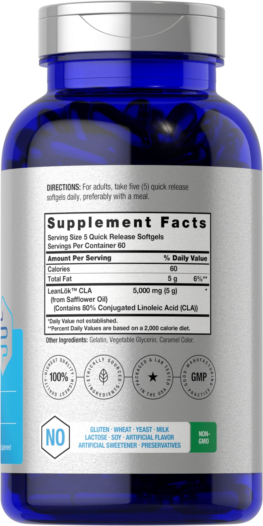 Horbäach CLA Supplement | 300 Softgel Pills | Maximum Potency | Conjugated Lineolic Acid from Safflower Oil | Non-GMO, Gluten Free - Image 2