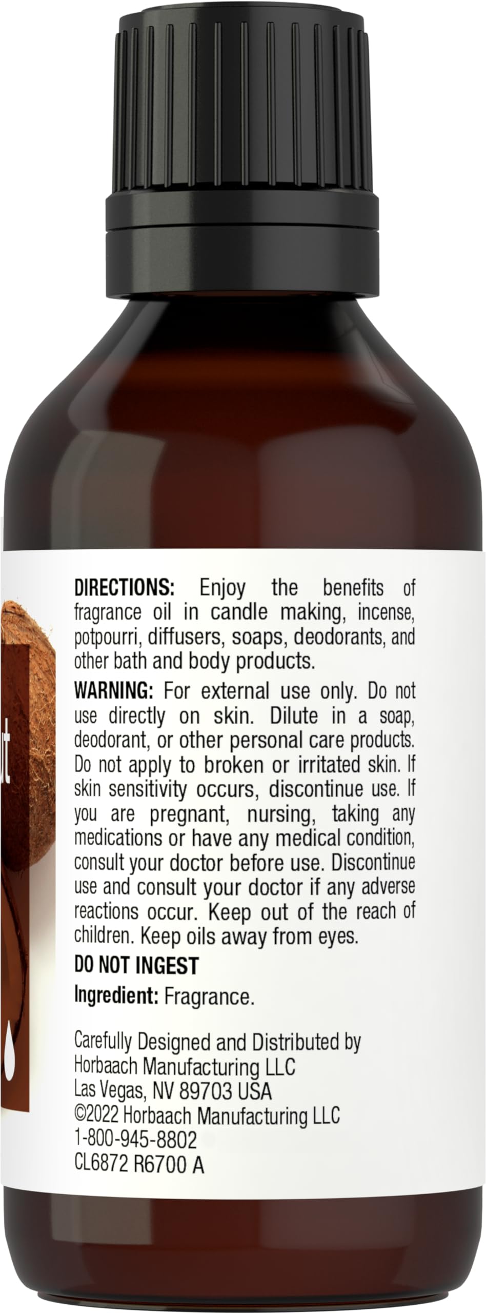 Horbäach Coconut Fragrance Oil | 1 fl oz (30ml) | Premium Grade | for Diffusers, Candle and Soap Making, DIY Projects & More - Image 2