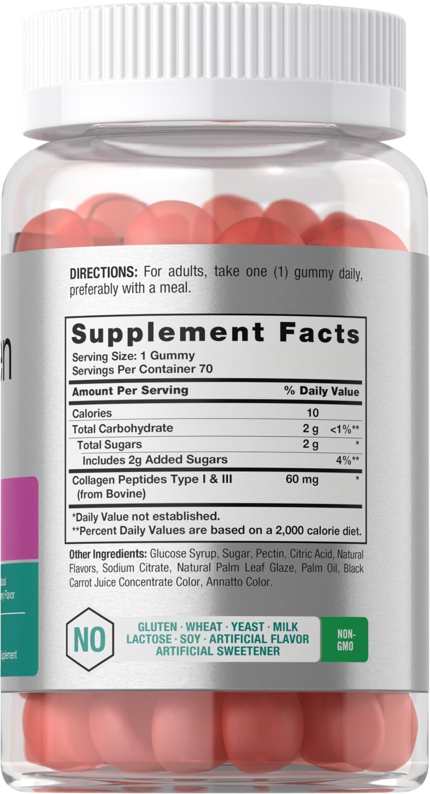 Horbäach Collagen Gummies | 70 Count | Strawberry Flavored Gummy | for Women and Men | Collagen Peptides Type 1 and 3 | Non-GMO, Gluten Free Supplement - Image 2