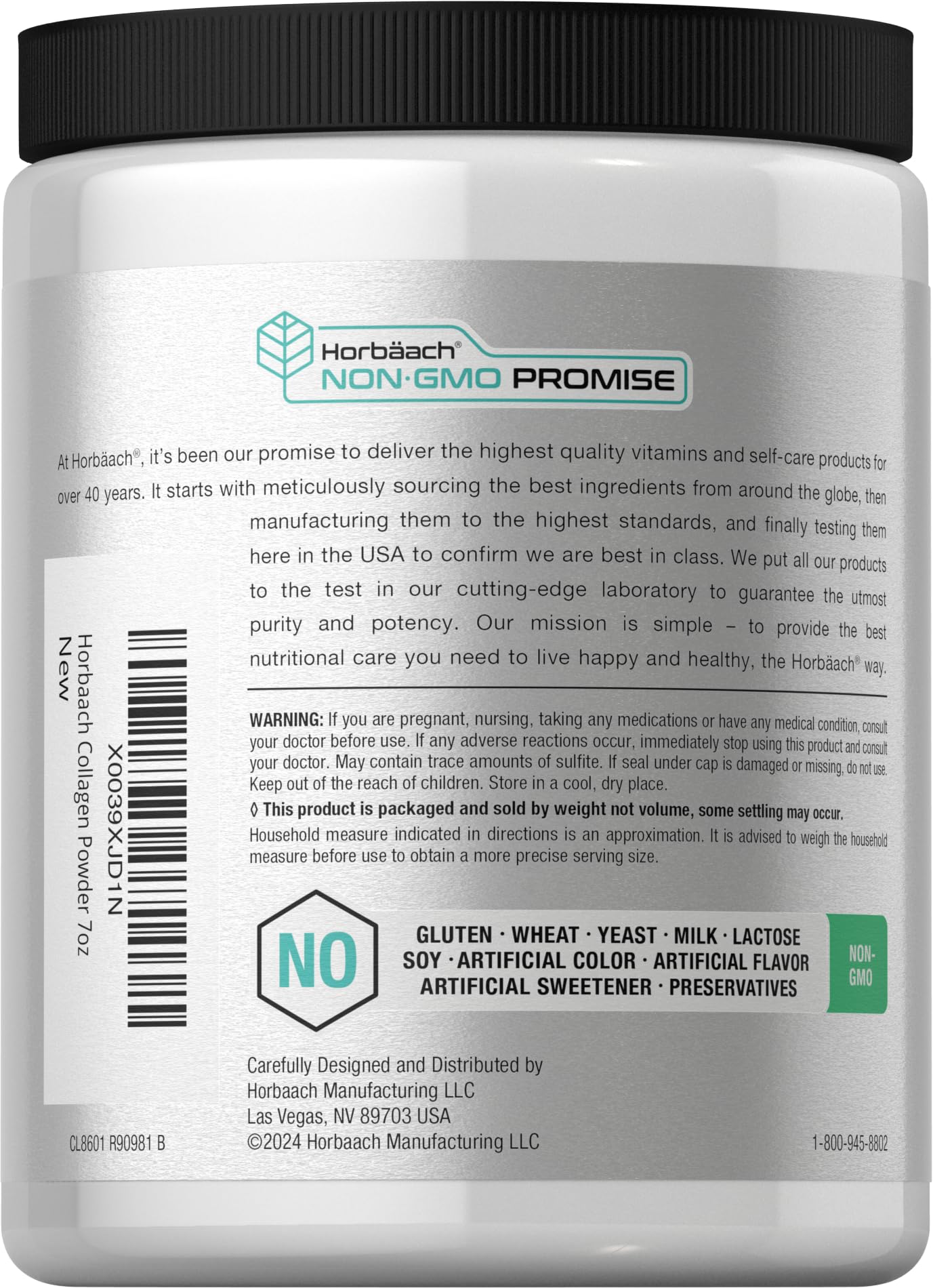 Horbäach Collagen Peptides Powder 7oz | Type I and III | Unflavored Multi Collagen Protein and Amino Acids | Gluten Free, Keto & Paleo Friendly - Image 3