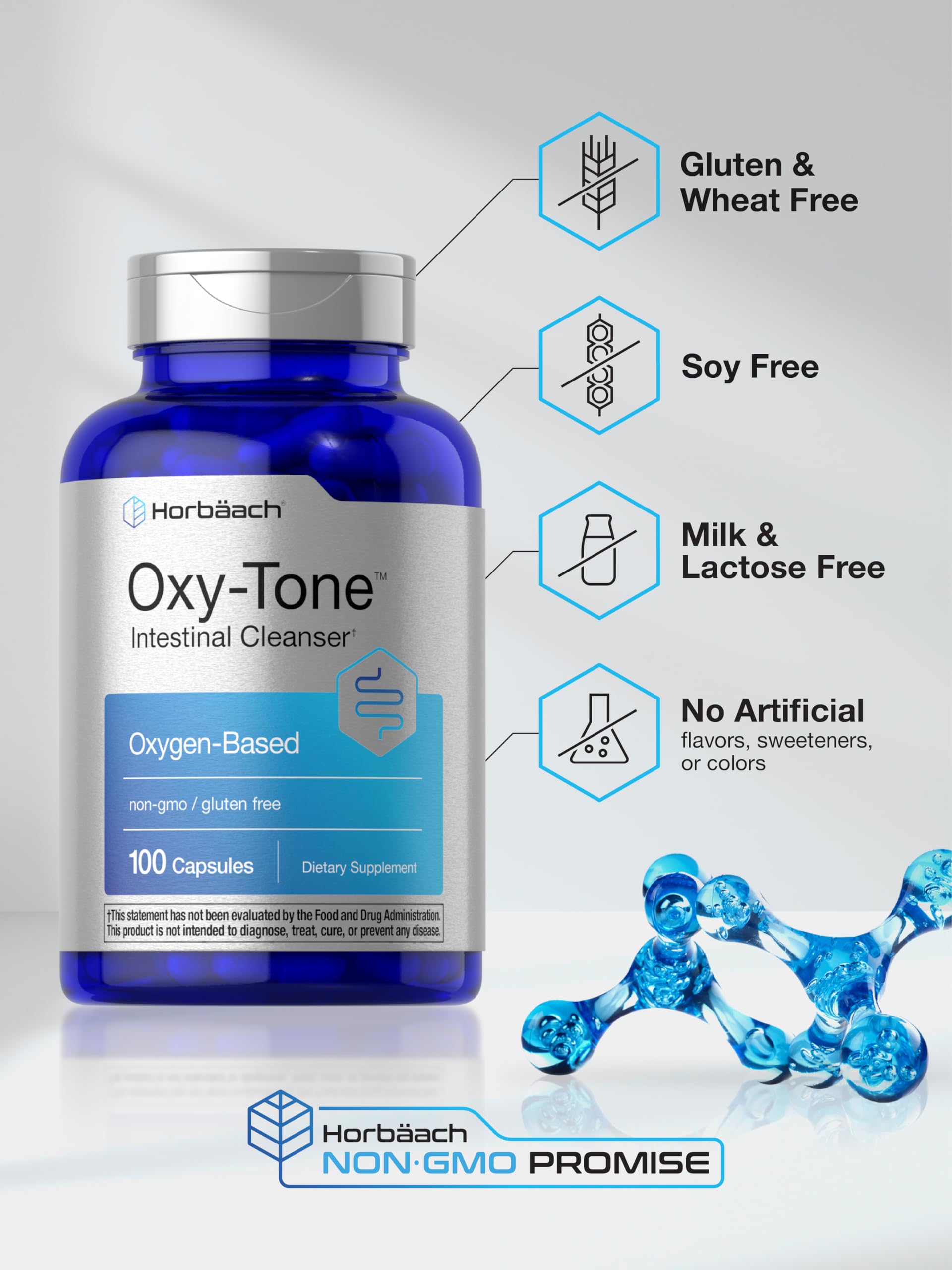 Horbäach Colon Cleanse | 100 Capsules | for Men and Women | Non-GMO & Gluten Free Colon Cleanser Pills for Adults | with Ozonated Magnesium - Image 5