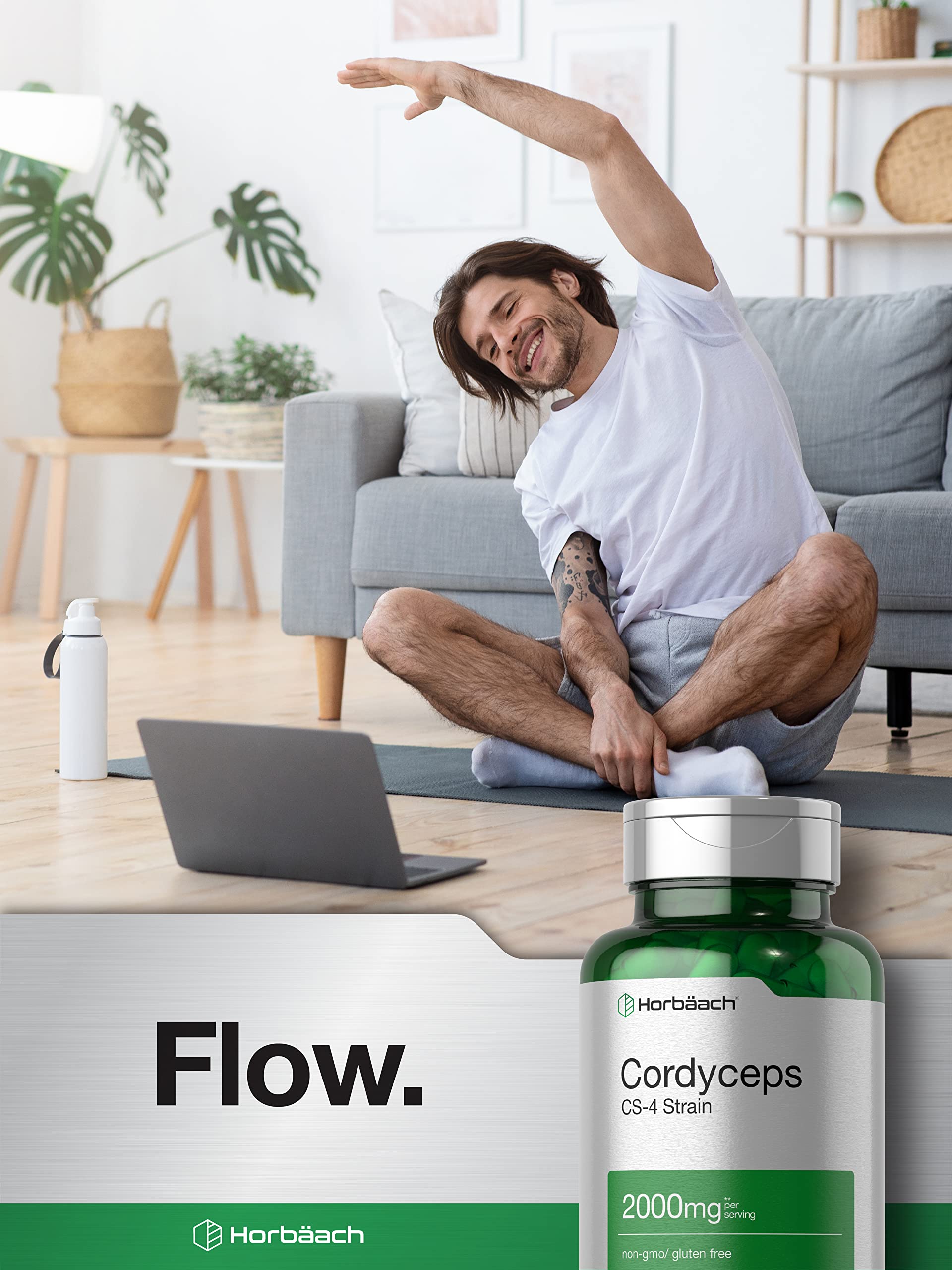 Horbäach Cordyceps Mushroom Capsules | 200 Count | CS-4 Strain Cordyceps Sinesis | Non-GMO Herbal Supplement - Image 6