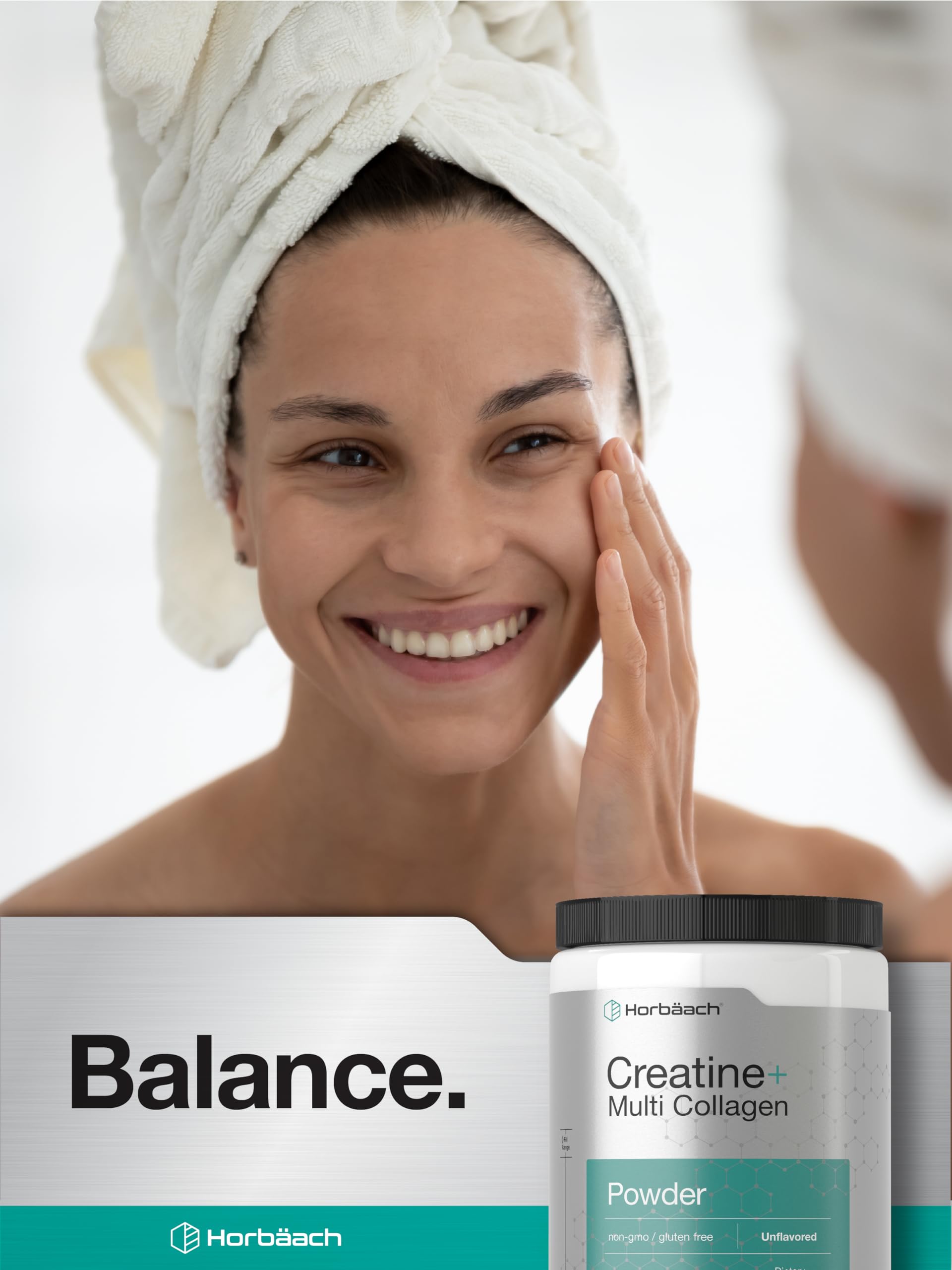 Horbäach Creatine Monohydrate Powder | with Collagen and L-Taurine | 10.05 oz | Unflavored | for Women and Men | Non-GMO, Gluten Free - Image 6