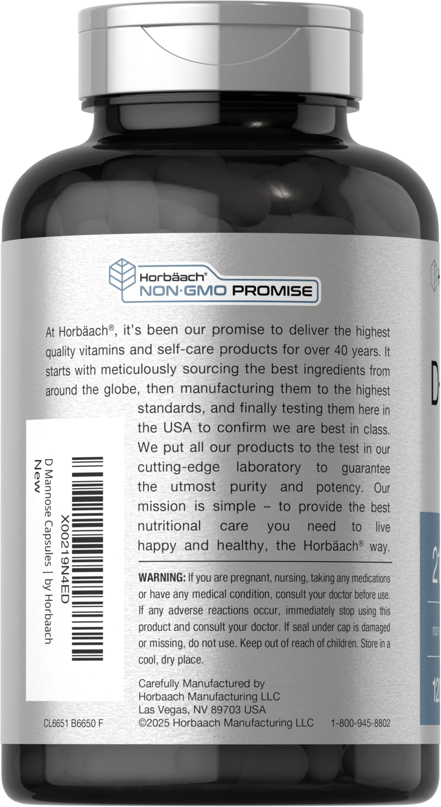 Horbäach D-Mannose Supplement 2100mg | 120 Capsules | Pills for Women and Men | Non-GMO & Gluten Free - Image 3