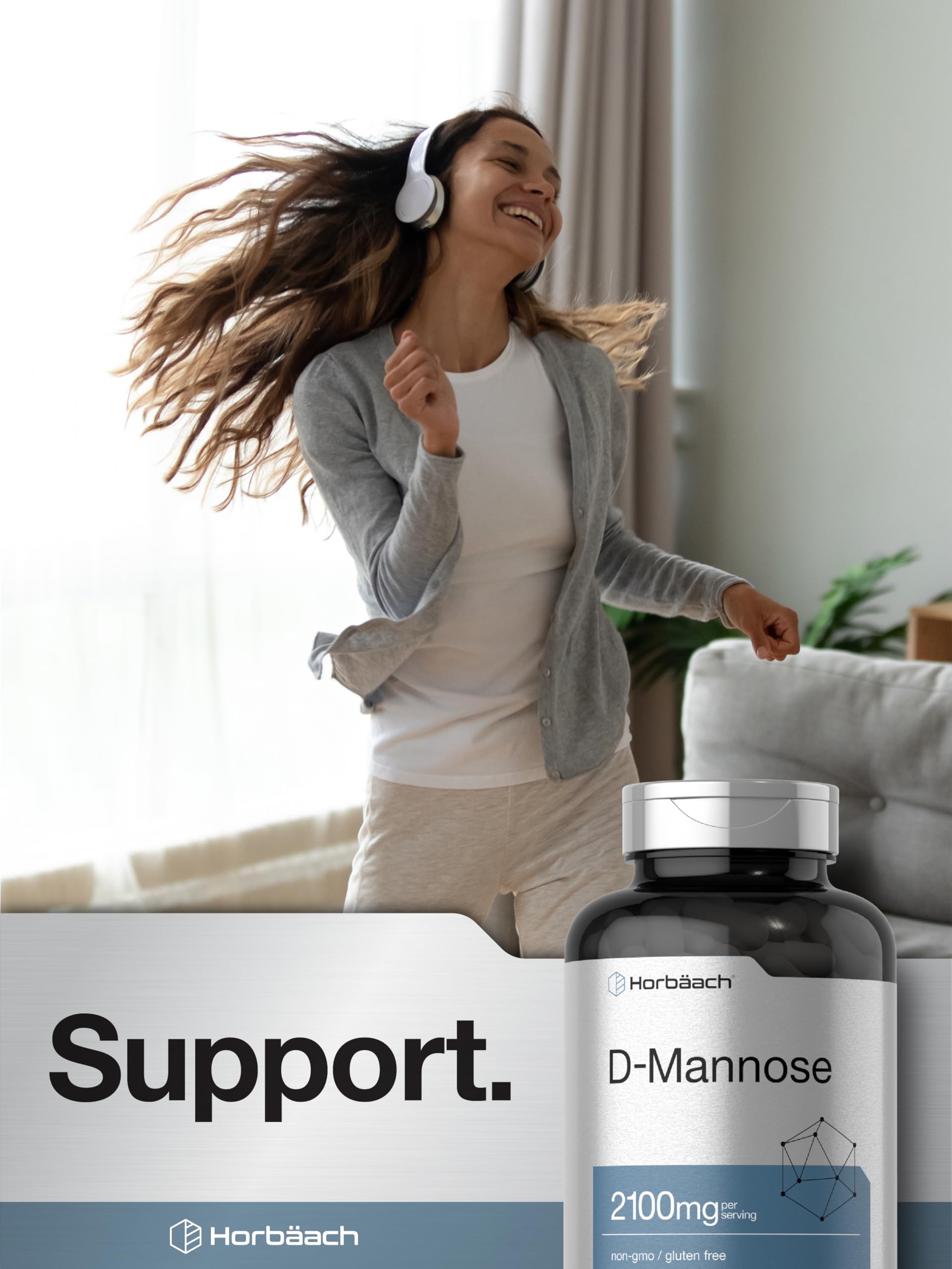 Horbäach D-Mannose Supplement 2100mg | 120 Capsules | Pills for Women and Men | Non-GMO & Gluten Free - Image 6