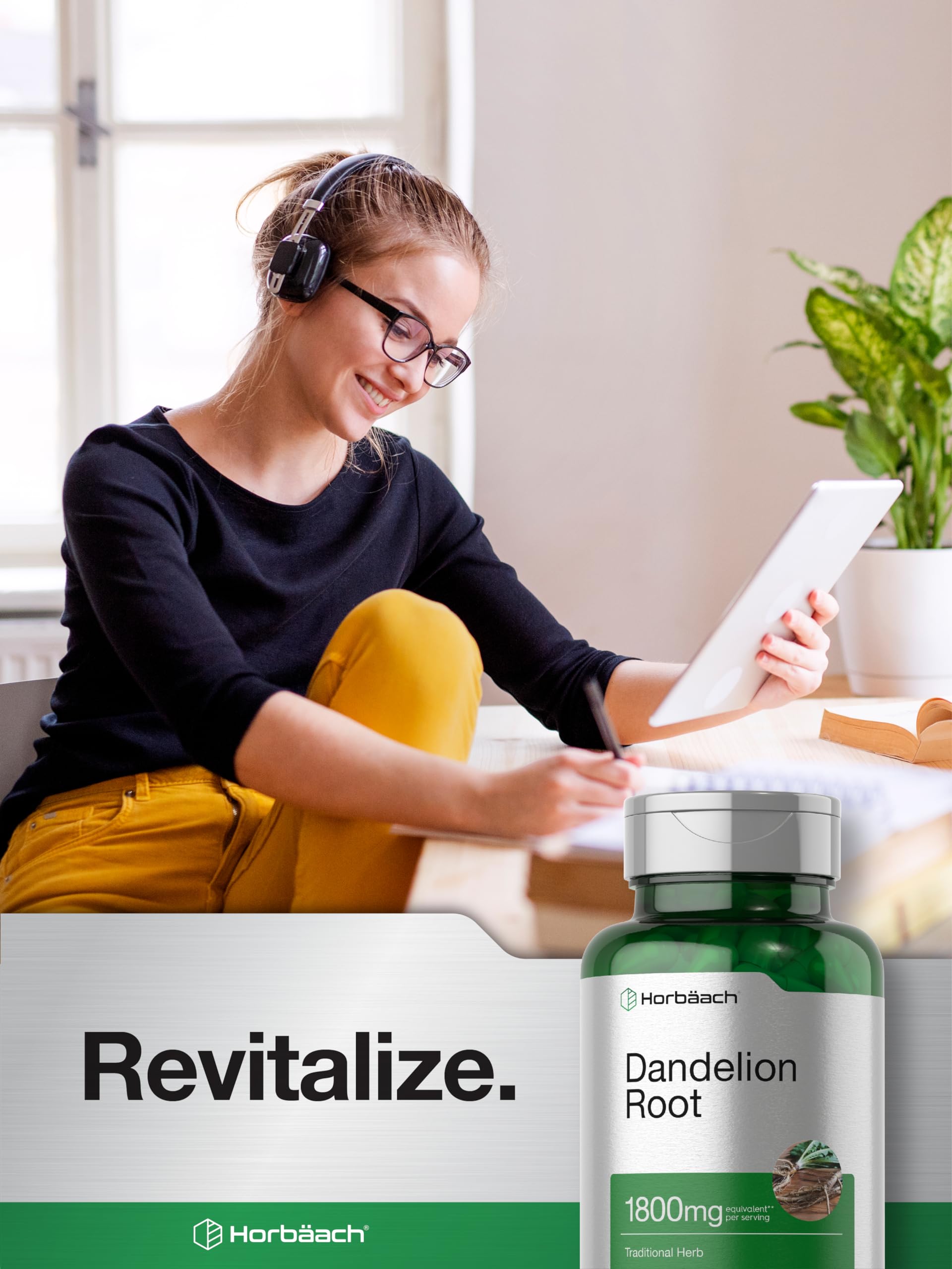 Horbäach Dandelion Root Supplement | 120 Capsules | Non-GMO, Gluten Free - Image 7