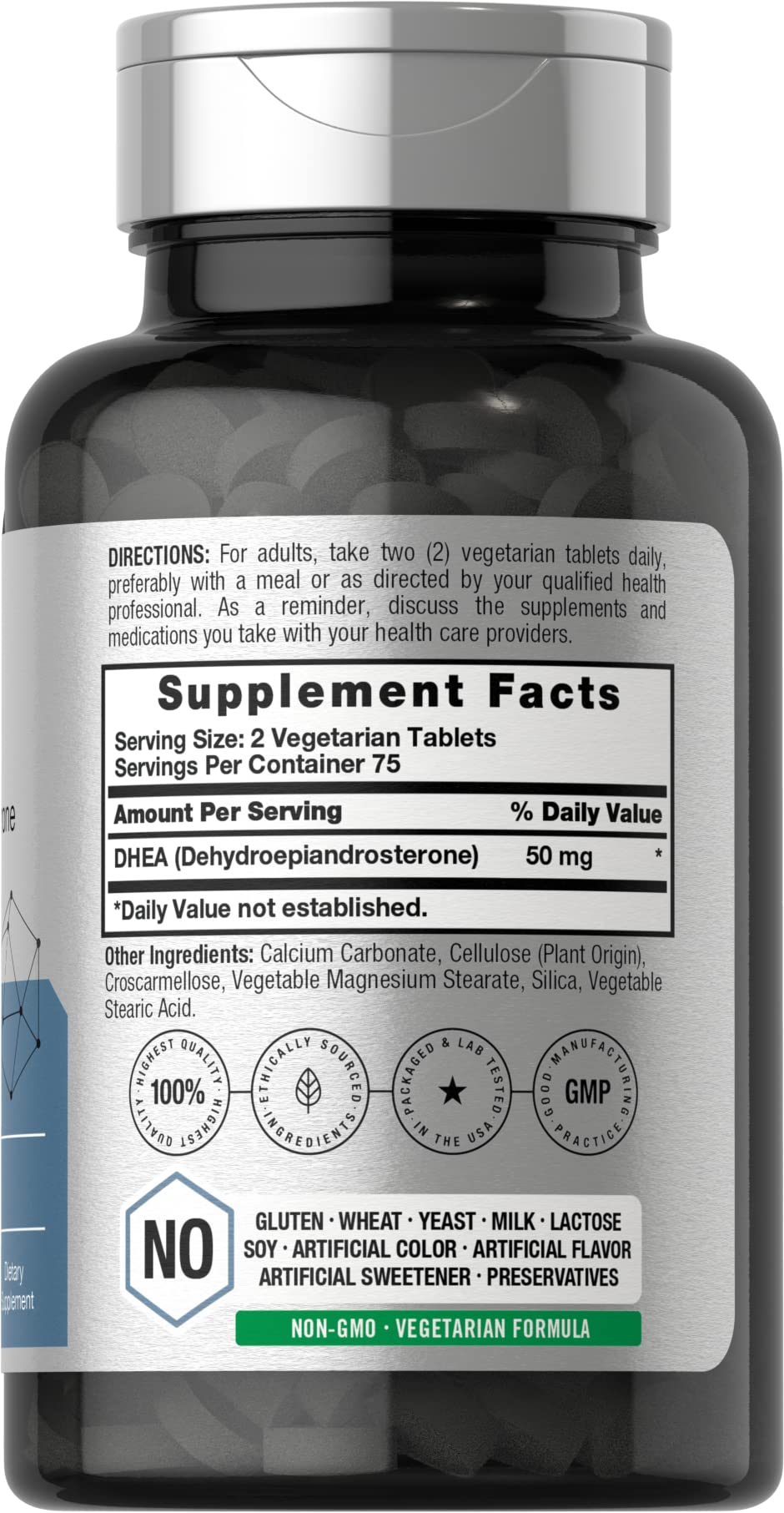 Horbäach DHEA 50mg | 150 Tablets | Non-GMO, Gluten Free Supplement - Image 2