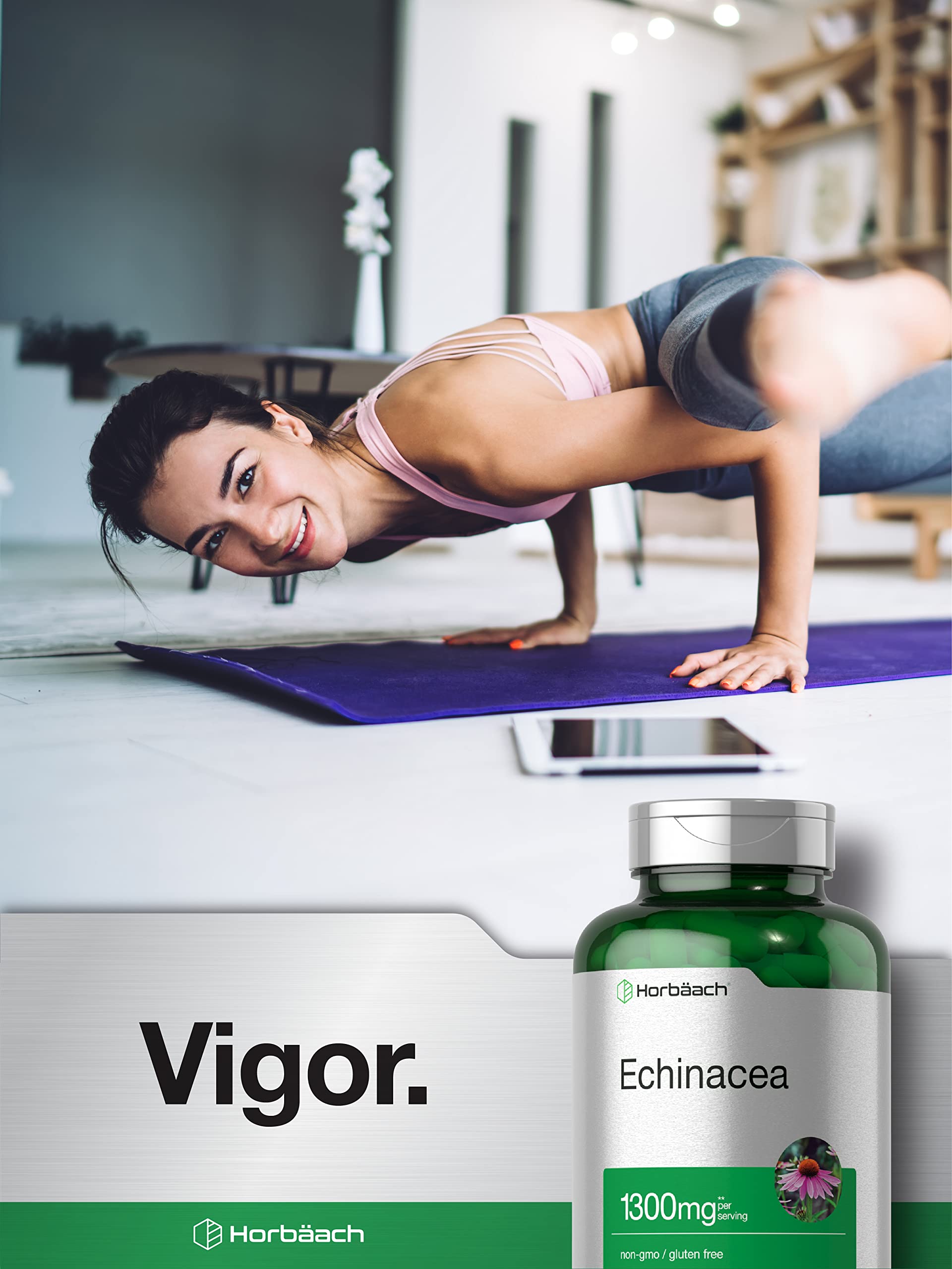 Horbäach Echinacea Extract Capsules | 300 Count | Vegan, Non-GMO, Gluten Free Supplement - Image 6
