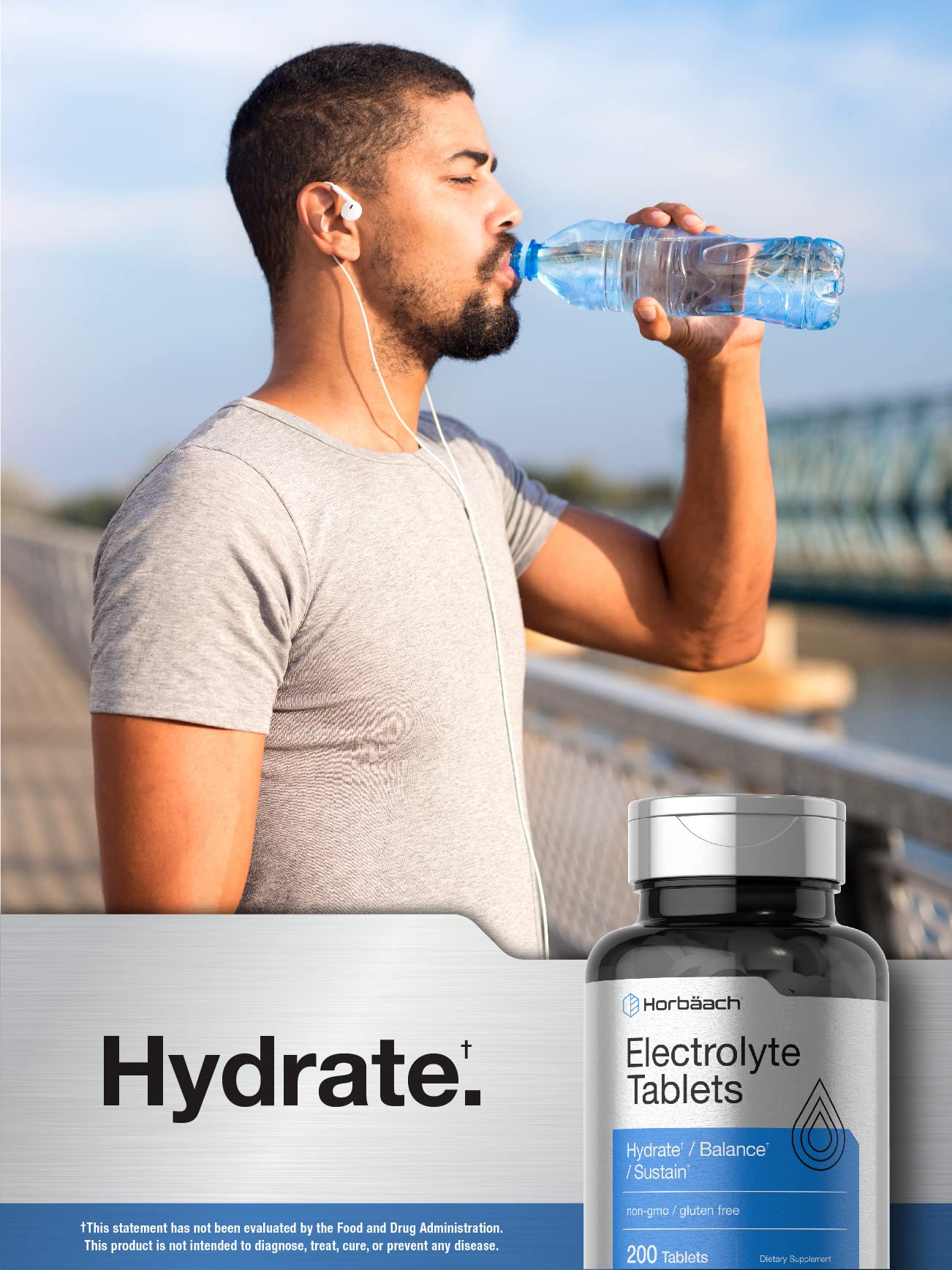 Horbäach Electrolyte Tablets | 200 Count | Vegetarian | Keto-Friendly | Non-GMO, and Gluten Free Hydration Supplement - Image 6