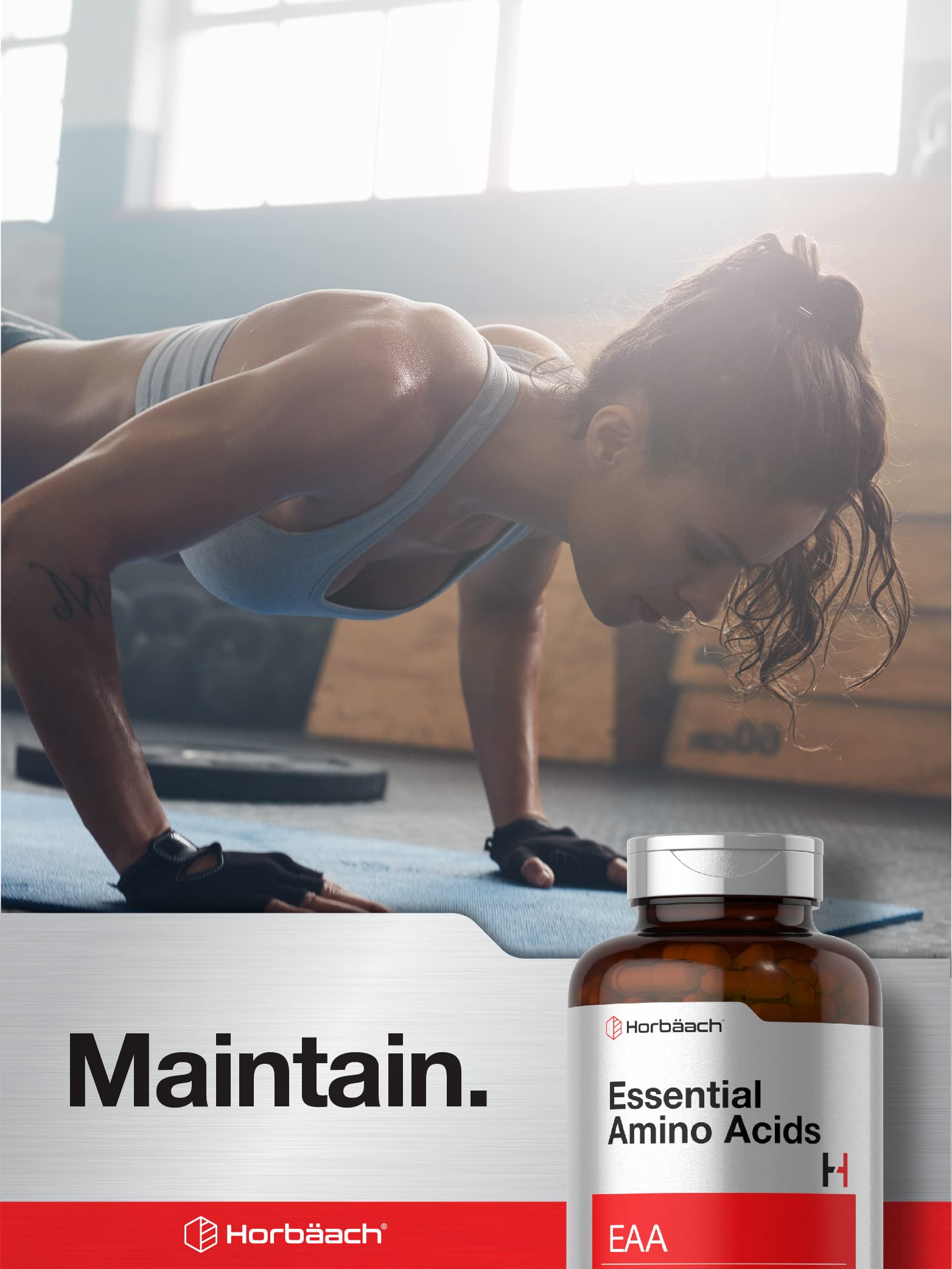 Horbäach Essential Amino Acids Supplement | 180 EAA Capsules | Optimum Ratio with BCAAs | Non-GMO & Gluten Free - Image 6