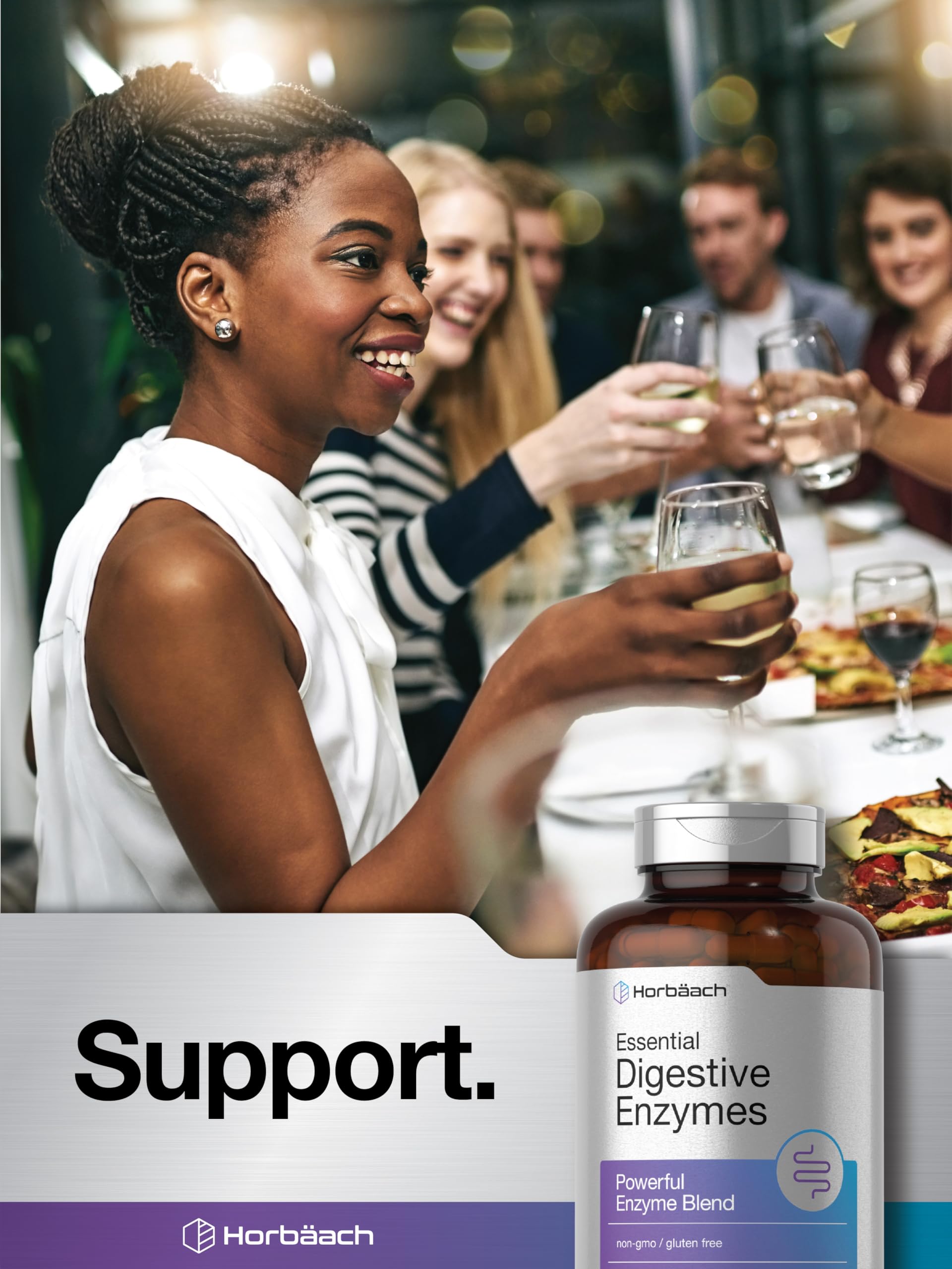 Horbäach Essential Digestive Enzymes | 250 Capsules | Powerful Enzyme Blend for Men & Women | Non-GMO & Gluten Free Supplement - Image 7