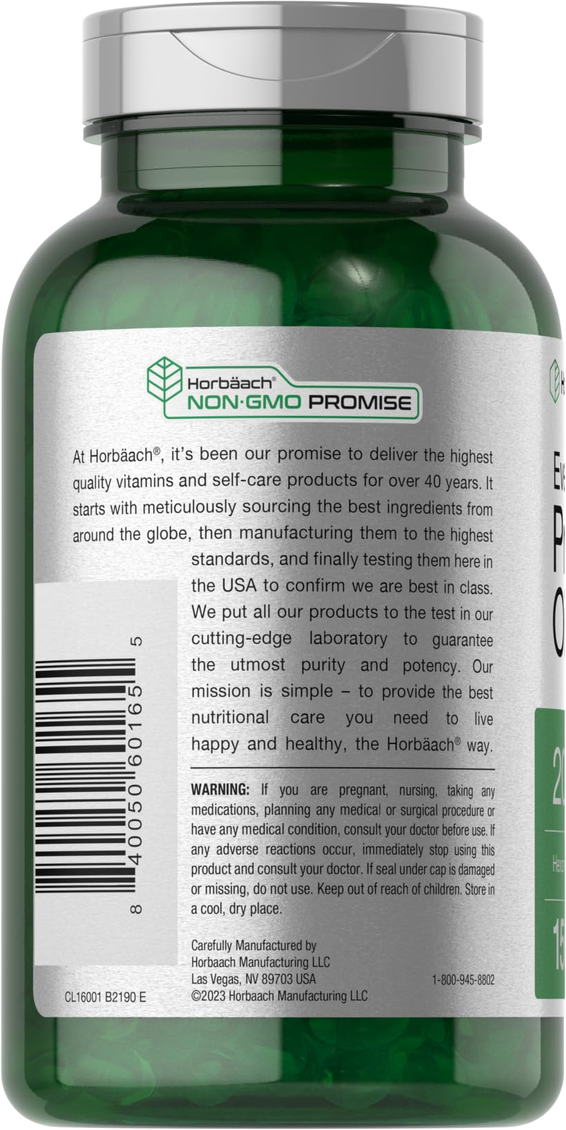 Horbäach Evening Primrose Oil Softgels | 2000 mg | 150 Pills | Cold Pressed, Hexane Free Supplement with GLA | Non-GMO, Gluten Free - Image 3