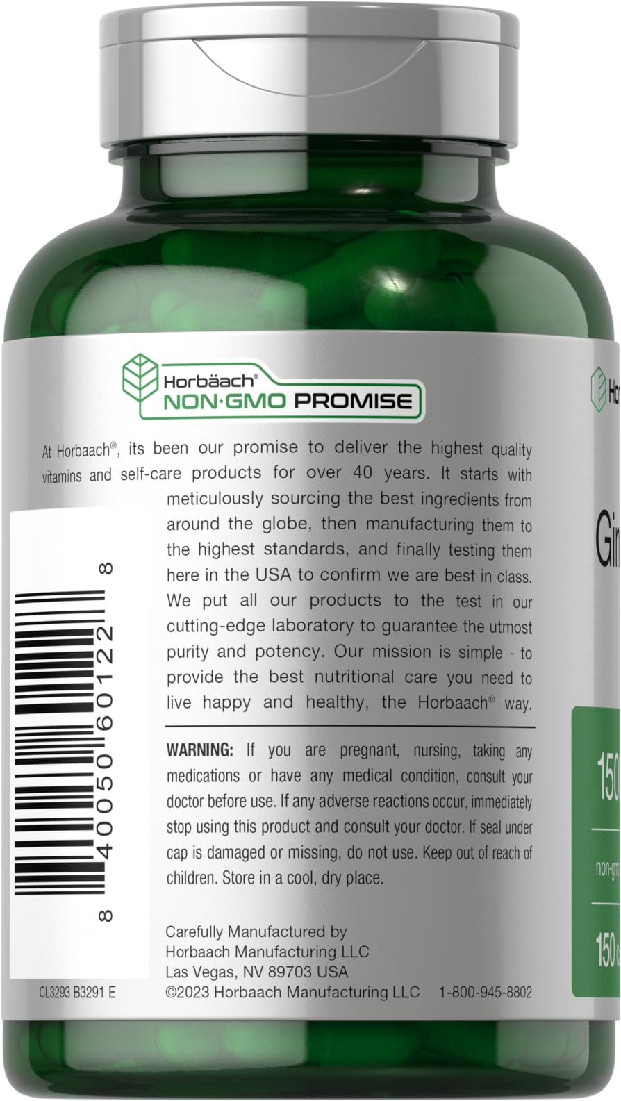 Horbäach Ginger Root Capsules | 150 Pills | Non-GMO, Gluten Free | Ginger Root Extract - Image 3