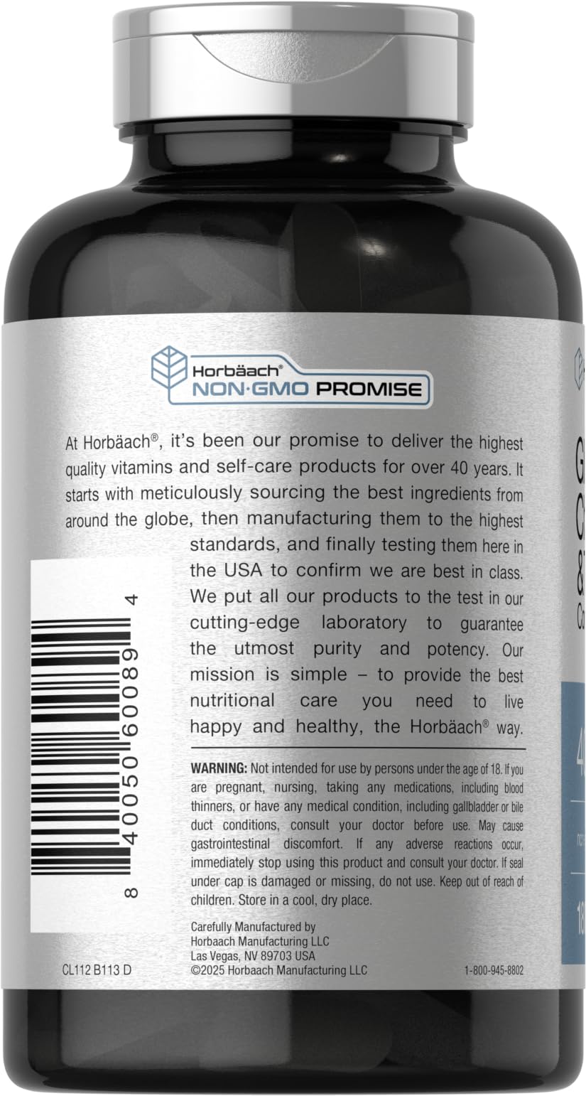 Horbäach Glucosamine Chondroitin MSM | 180 Caplets | with Turmeric | Triple Strength Formula | Non-GMO & Gluten Free Supplement - Image 3