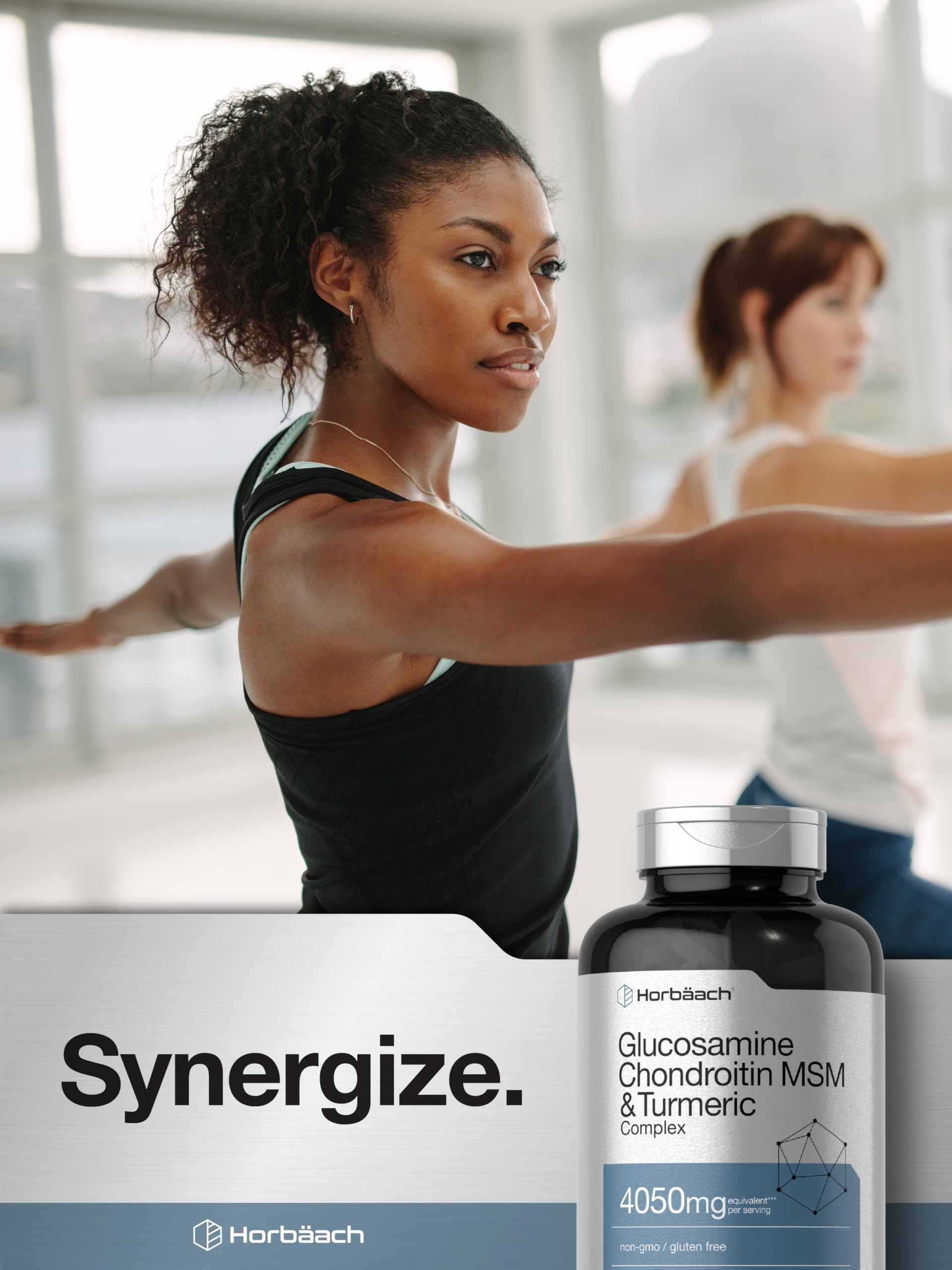 Horbäach Glucosamine Chondroitin MSM | 180 Caplets | with Turmeric | Triple Strength Formula | Non-GMO & Gluten Free Supplement - Image 6
