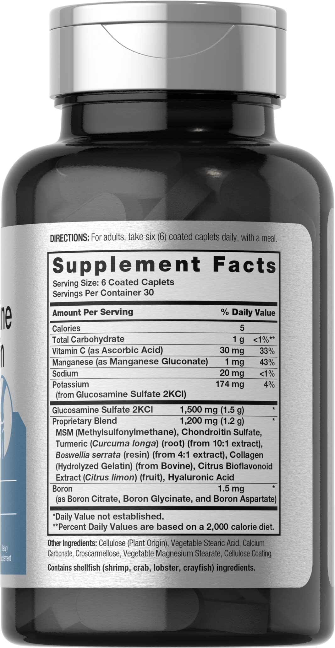 Horbäach Glucosamine Chondroitin | Plus MSM & Turmeric | 180 Coated Caplets | Non-GMO, Gluten Free Supplement - Image 2